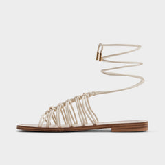 Aldo Unoma in White Bone - Strappy flat sandal White/bone