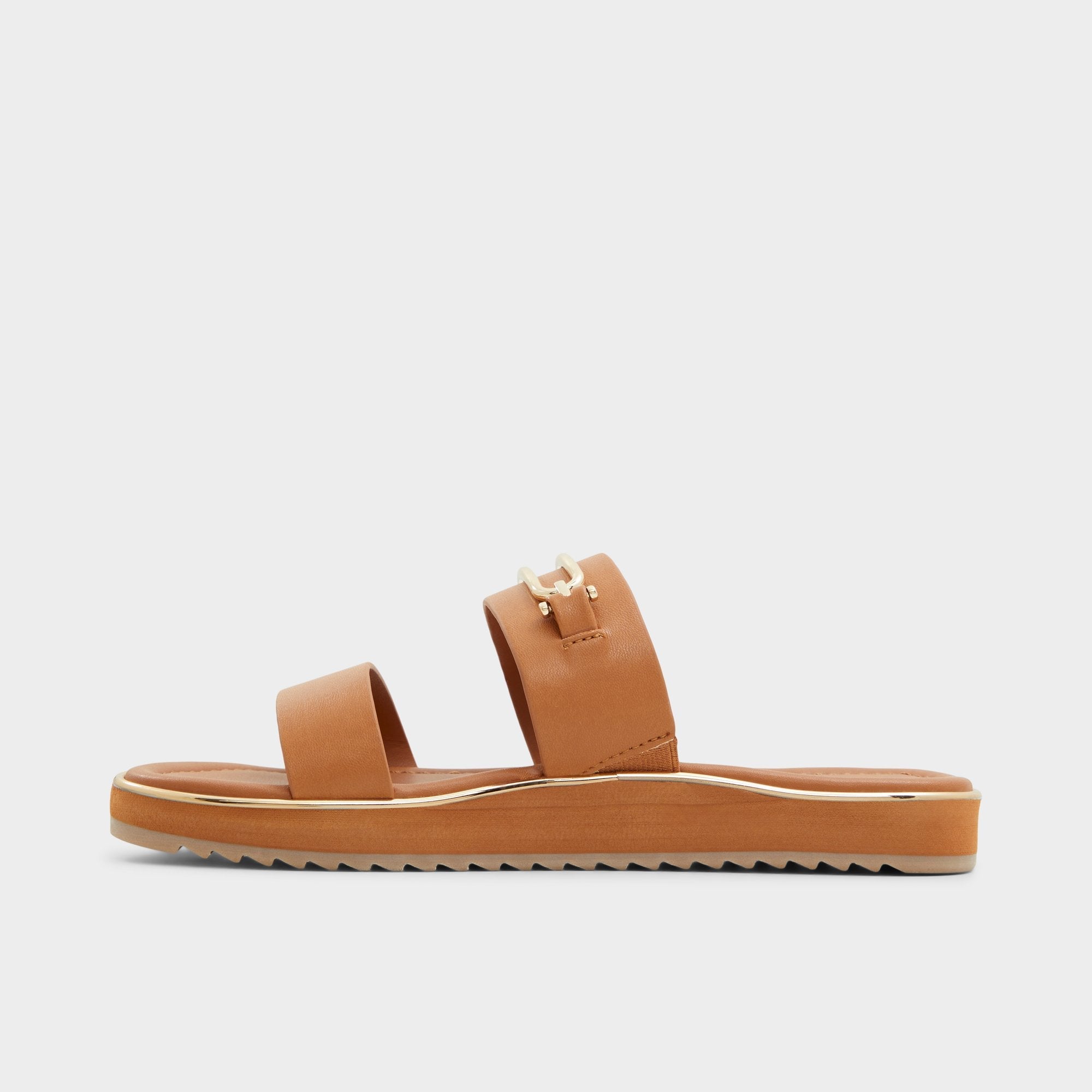 Aldo Lagoon Other Brown Women's Flats - Strappy flat sandal, Footbed sandal Other brown
