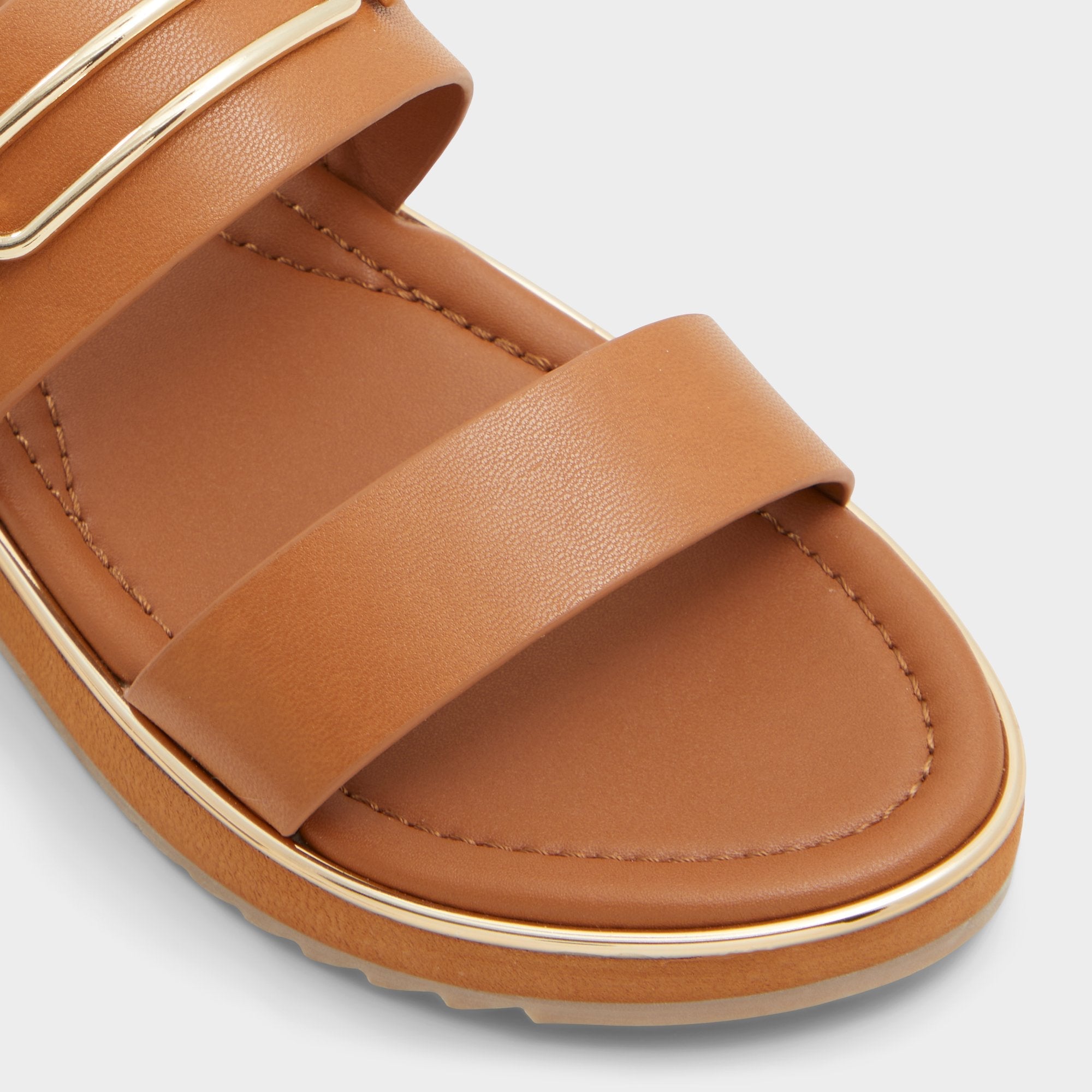 Aldo Lagoon Other Brown Women's Flats - Strappy flat sandal, Footbed sandal Other brown