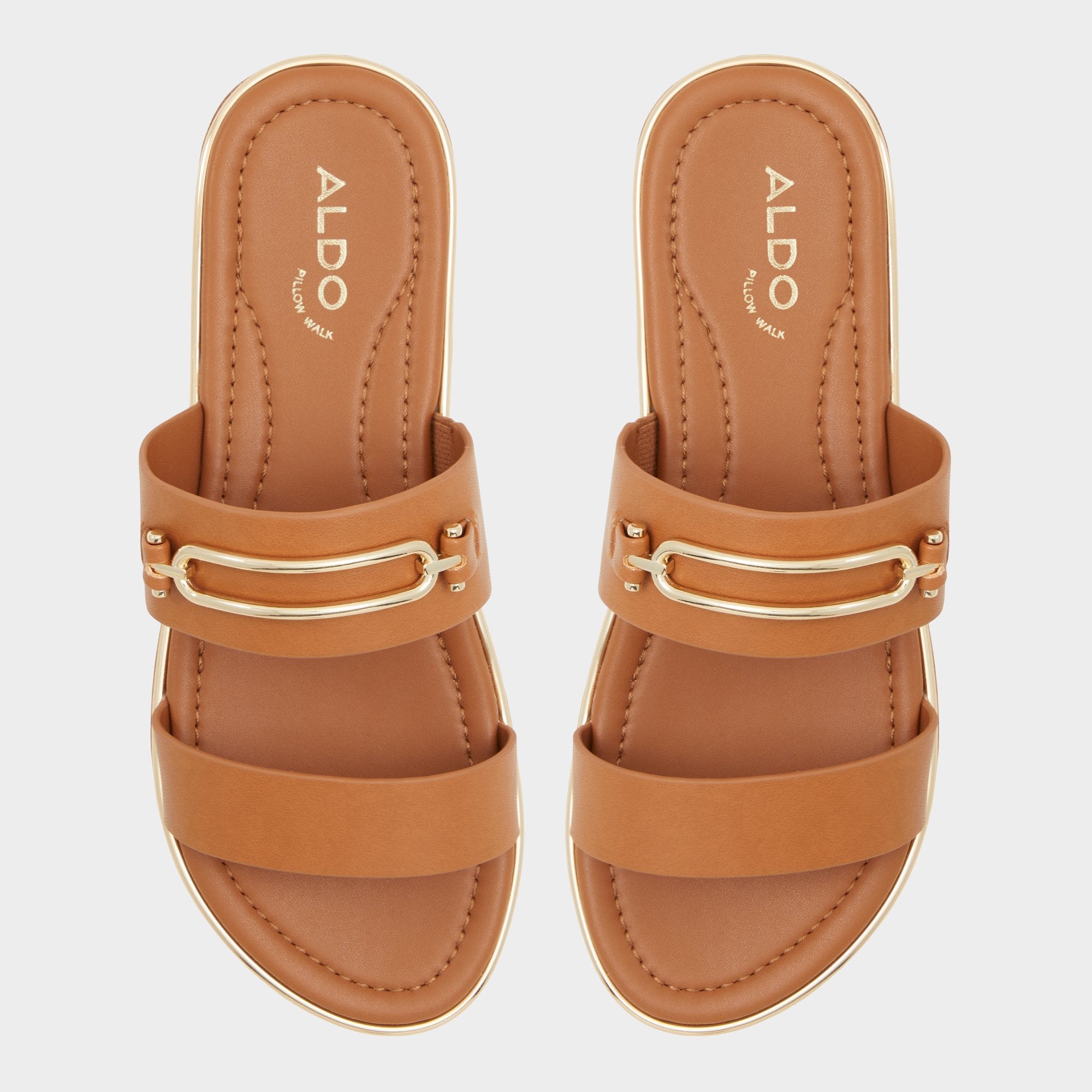 Aldo Lagoon Other Brown Women's Flats - Strappy flat sandal, Footbed sandal Other brown