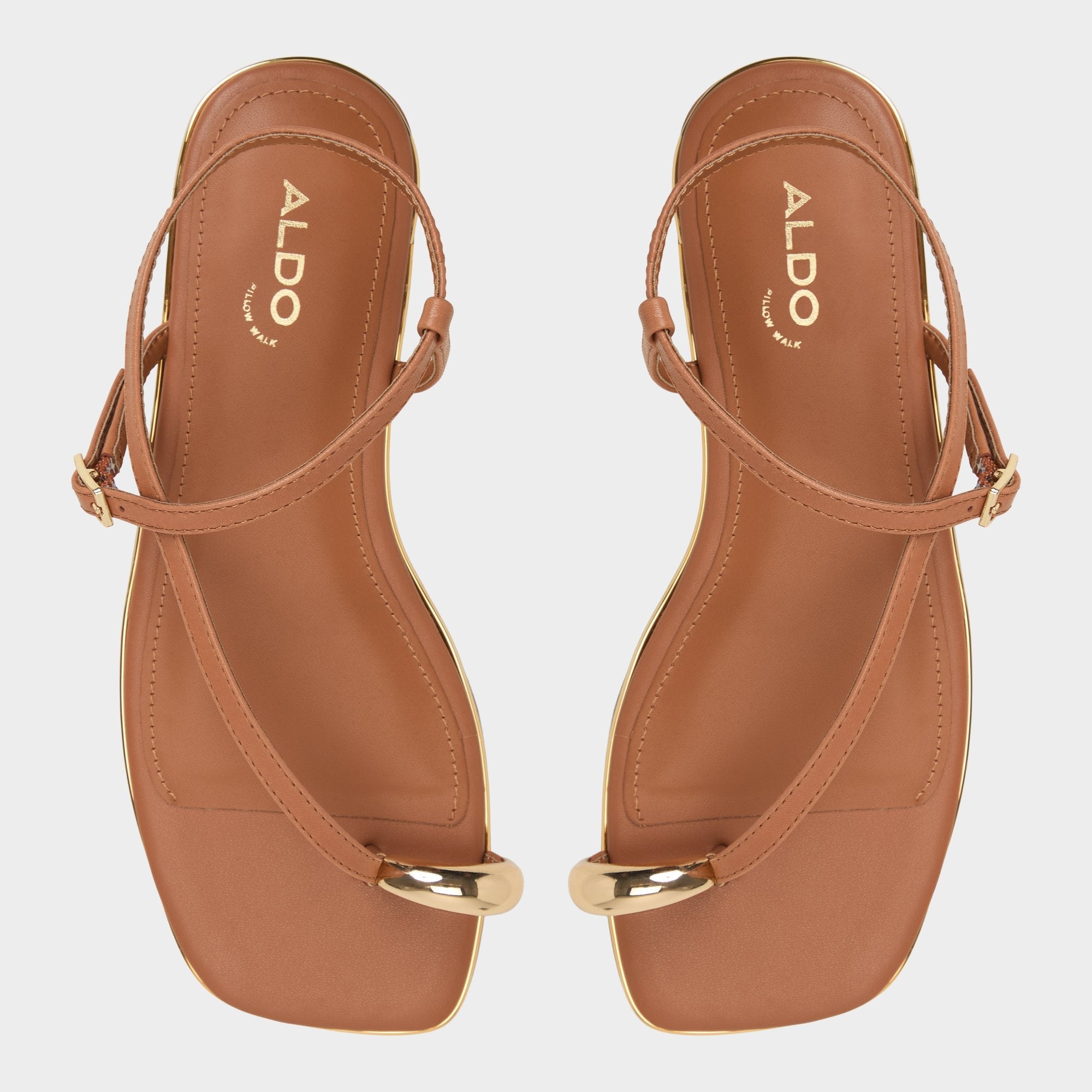 Aldo Jomalina Medium Brown Women's Flats - Strappy flat sandal Medium Brown
