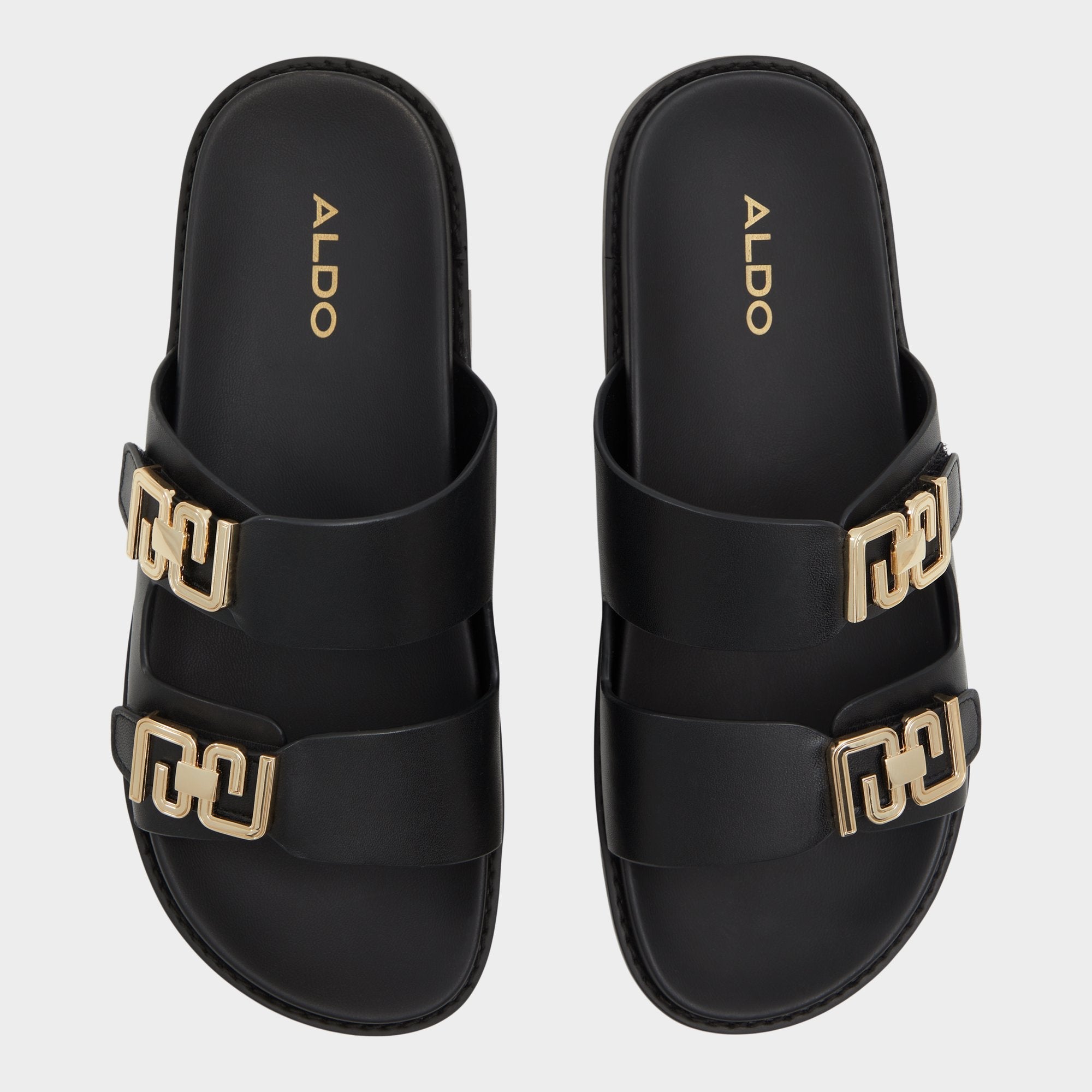 Aldo Alessie Black Women's Footbed sandals - Footbed sandal, Footbed sandal Black