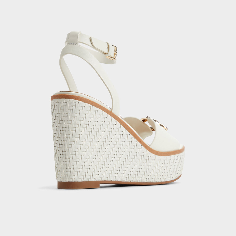 Aldo Ybylin White Women's Wedges - Wedge sandal, Wedge heel White