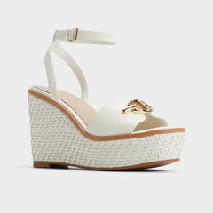 Aldo Ybylin White Women's Wedges - Wedge sandal, Wedge heel White