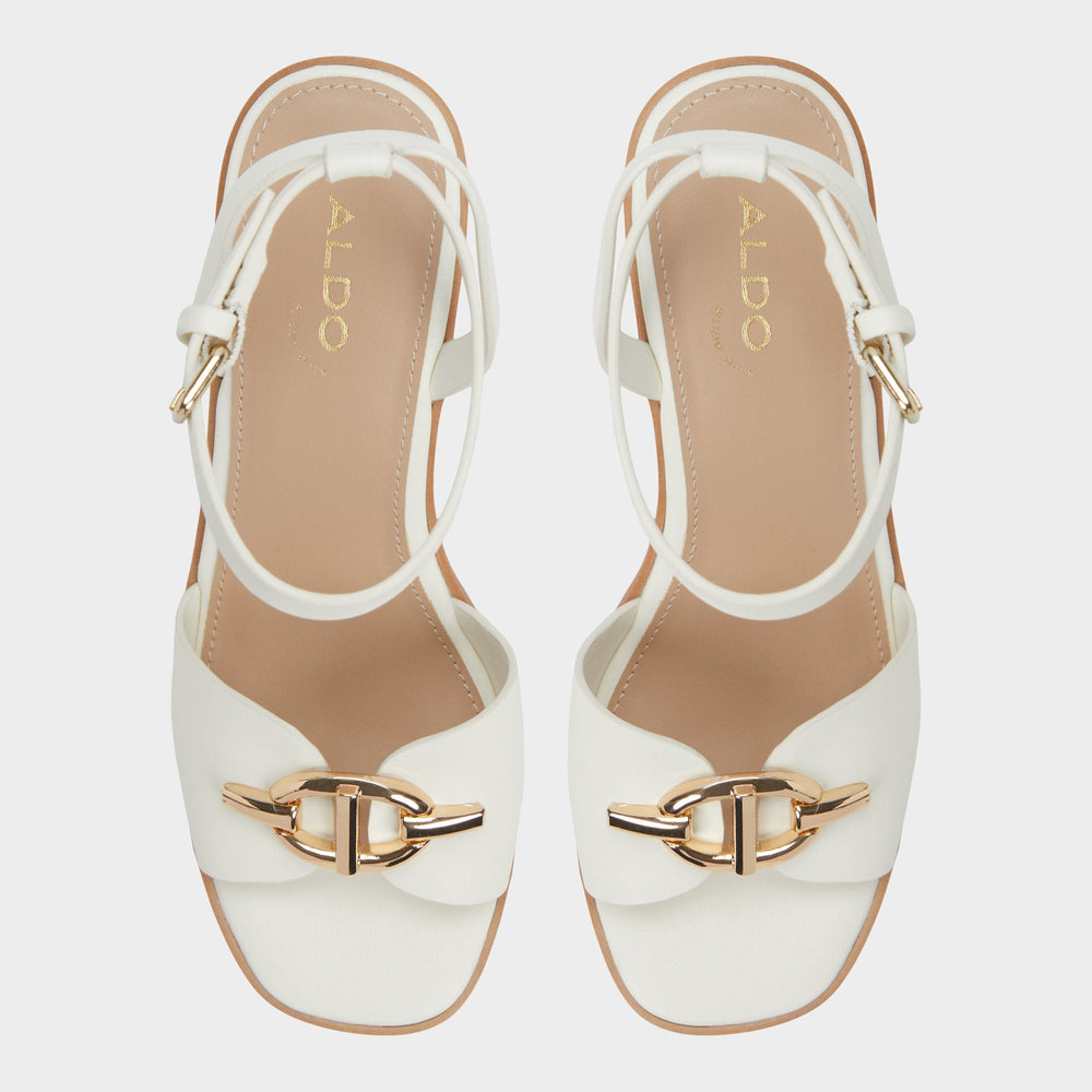 Aldo Ybylin White Women's Wedges - Wedge sandal, Wedge heel White