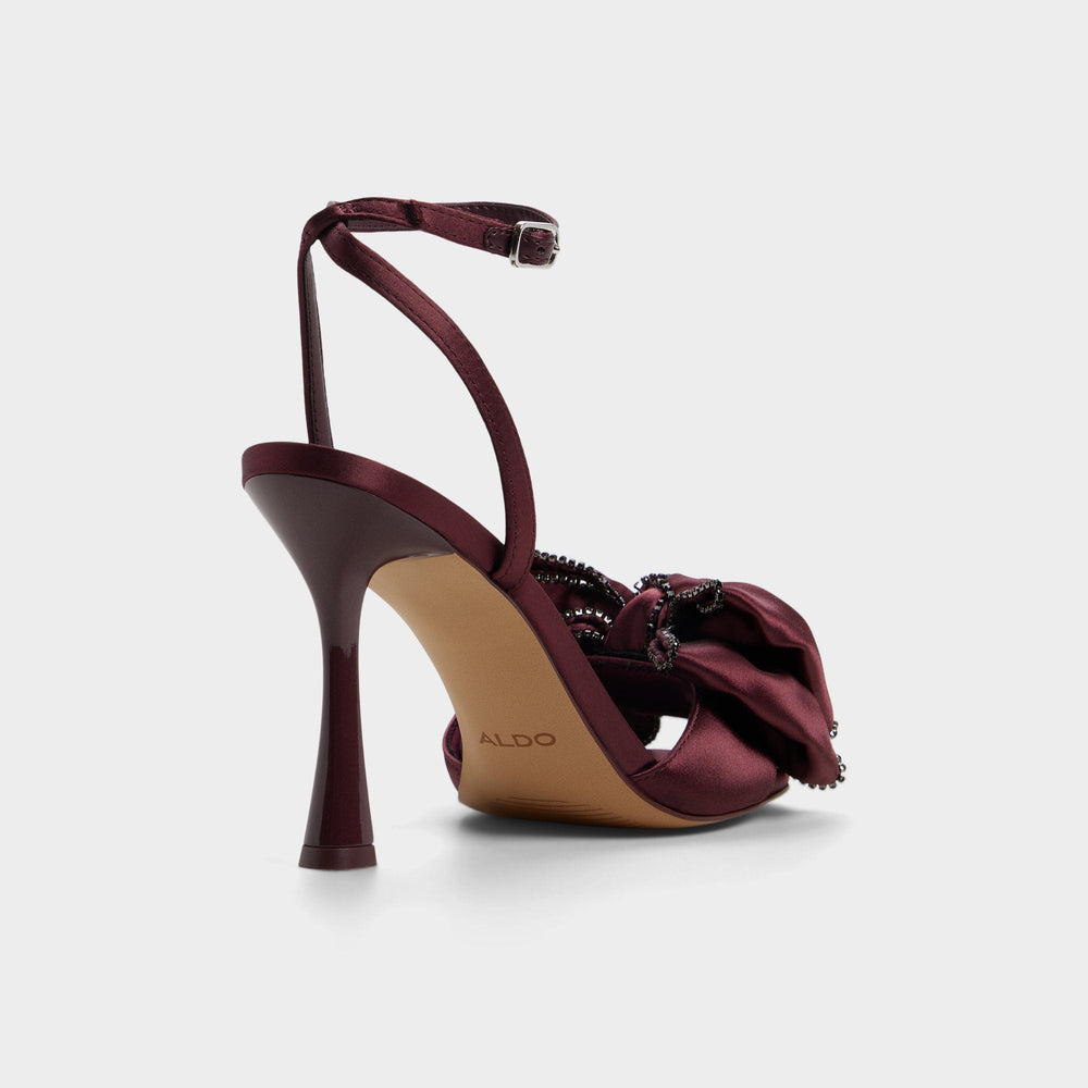 Aldo Tinsel in Bordo - Strappy heeled sandal, Stiletto heel Bordo