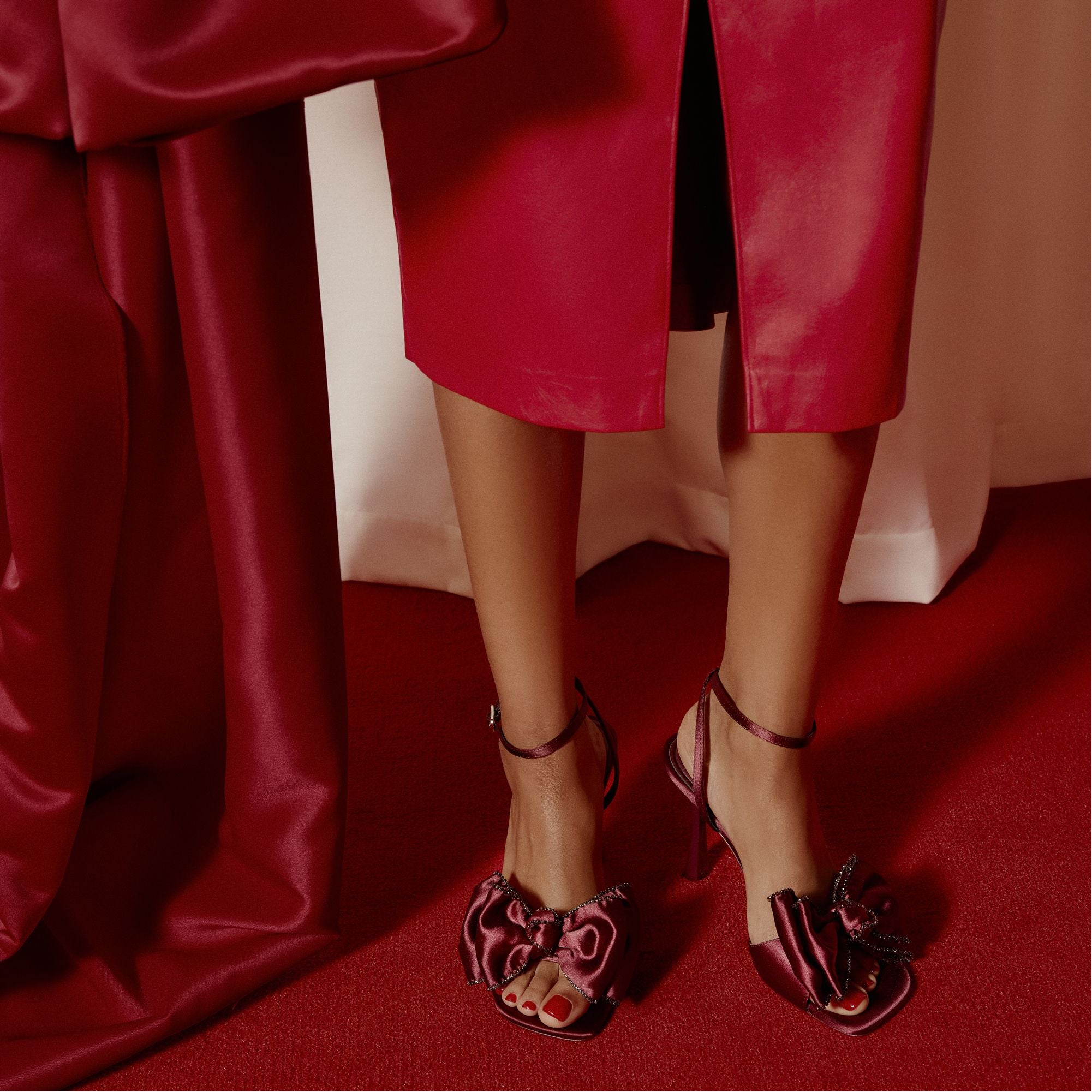 Aldo Tinsel in Bordo - Strappy heeled sandal, Stiletto heel Bordo