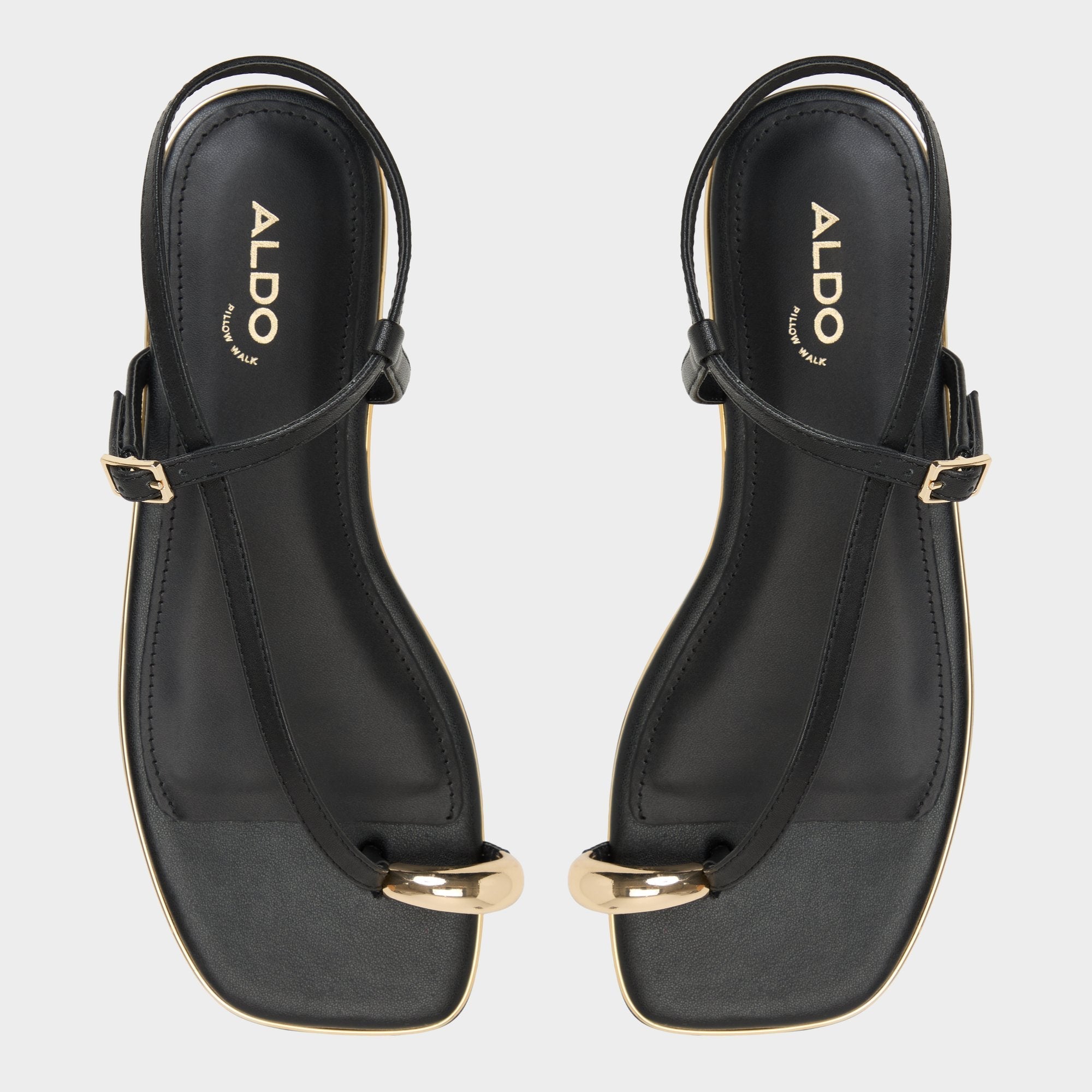Aldo Jomalina Black Women's Flats - Strappy flat sandal Black