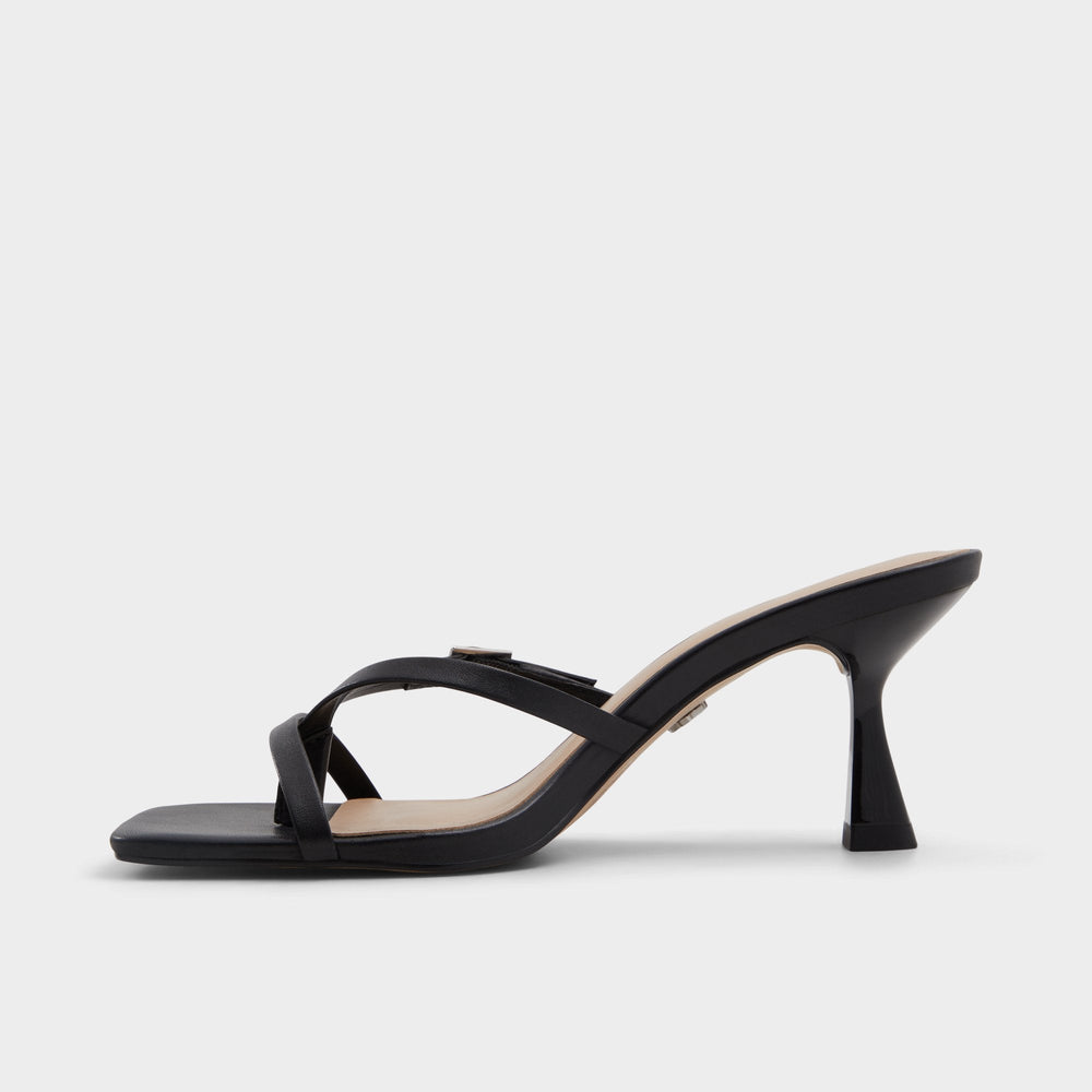 Aldo Gannever Black Women's Thong Sandals - Heeled flip flop, Stiletto heel Black