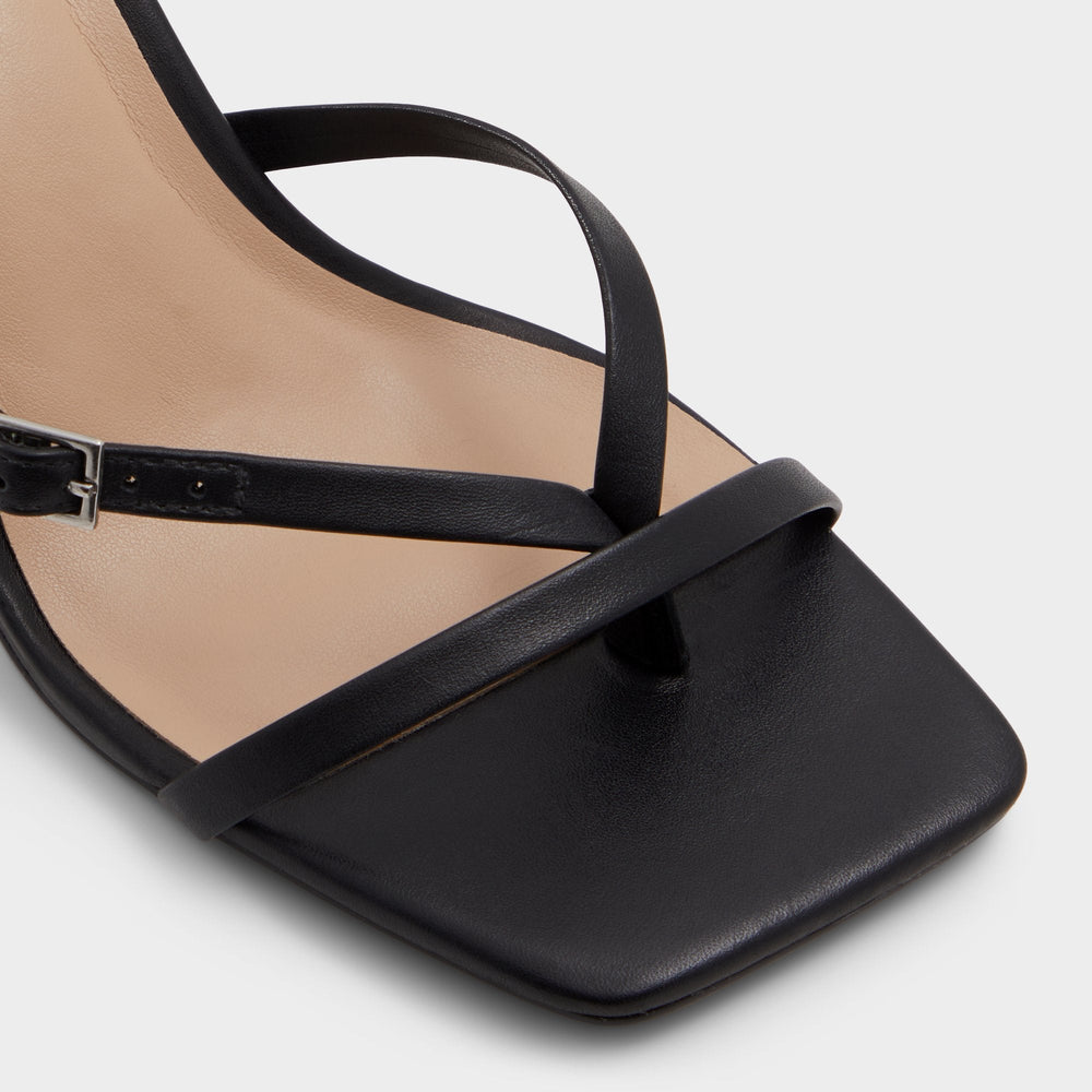 Aldo Gannever Black Women's Thong Sandals - Heeled flip flop, Stiletto heel Black