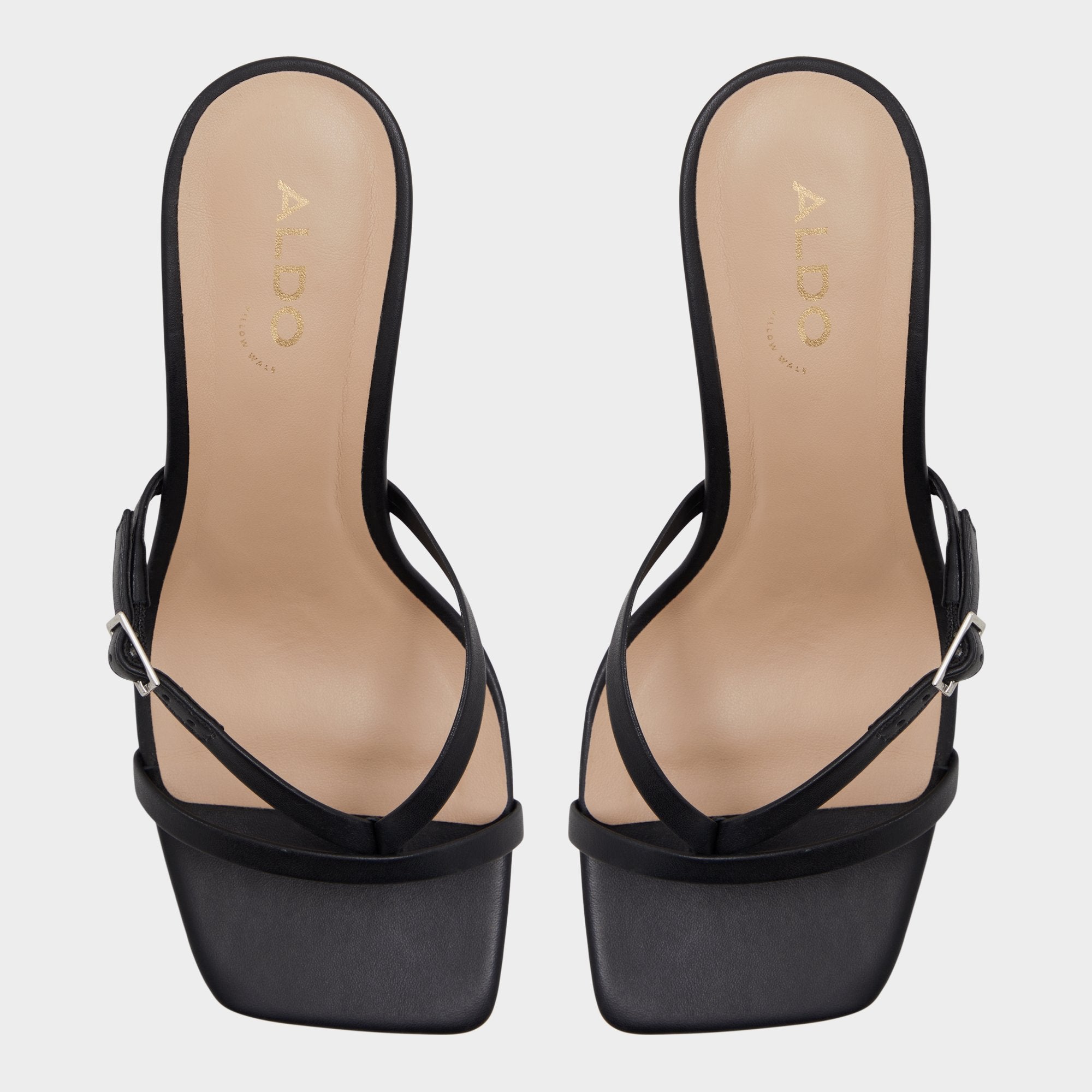 Aldo Gannever Black Women's Thong Sandals - Heeled flip flop, Stiletto heel Black