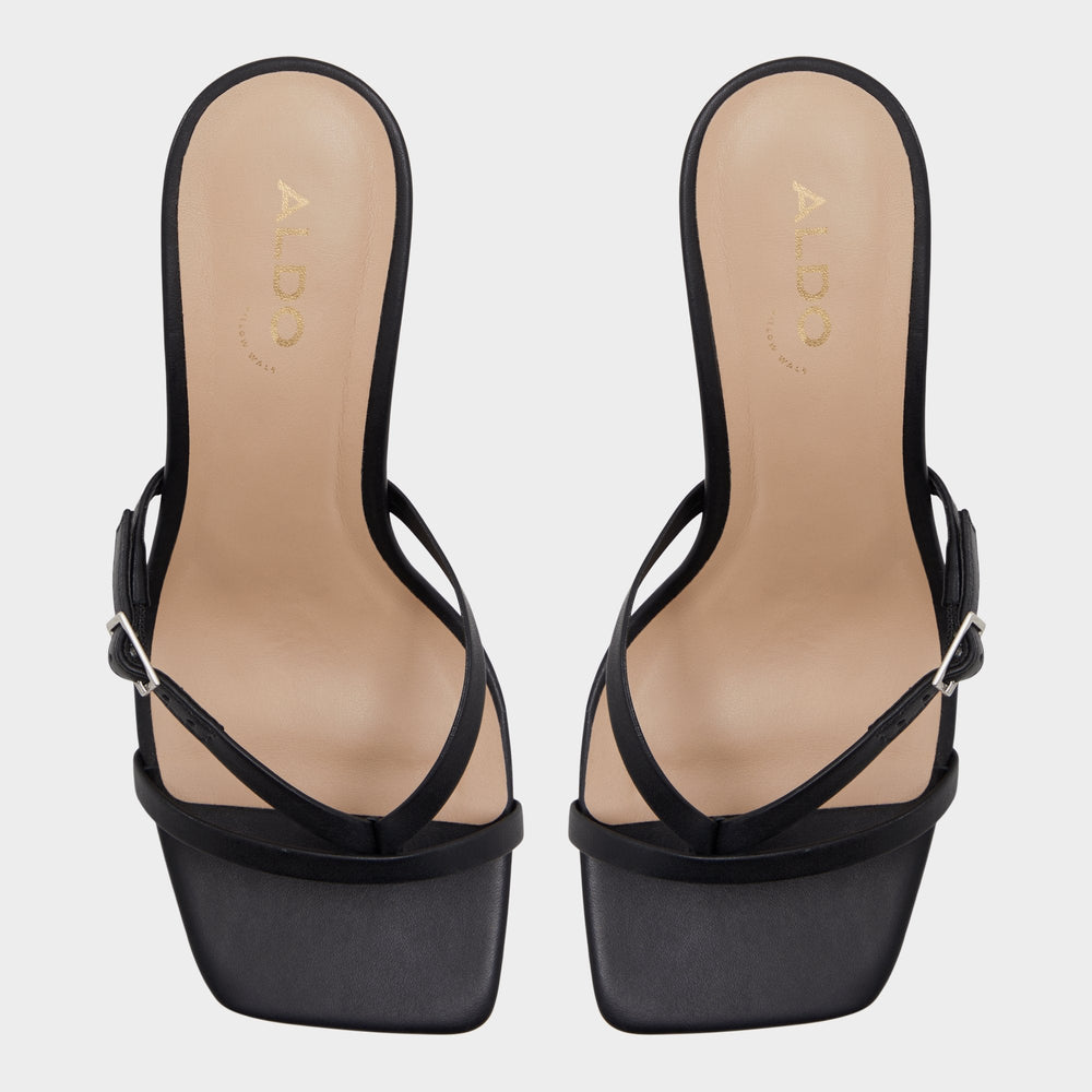 Aldo Gannever Black Women's Thong Sandals - Heeled flip flop, Stiletto heel Black