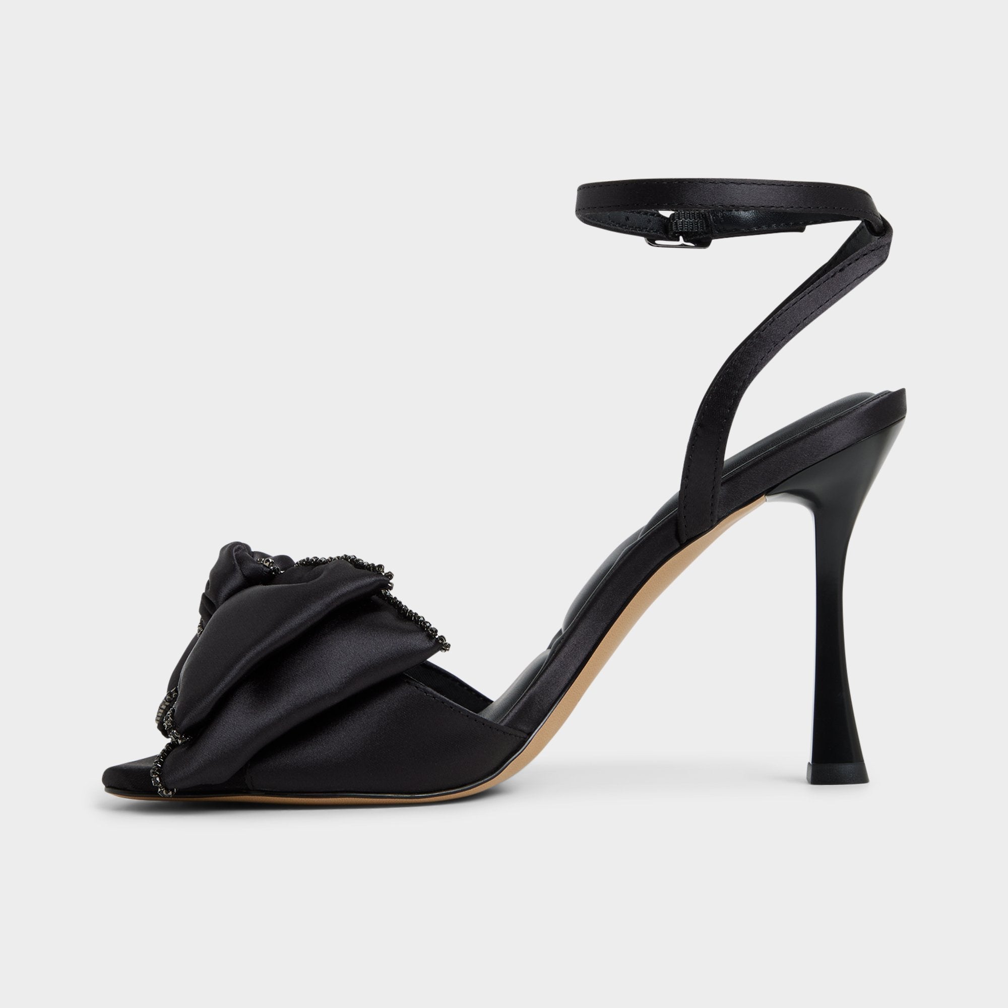 Aldo Tinsel in Black - Strappy heeled sandal, Stiletto heel Black