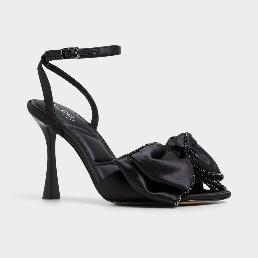 Aldo Tinsel in Black - Strappy heeled sandal, Stiletto heel Black