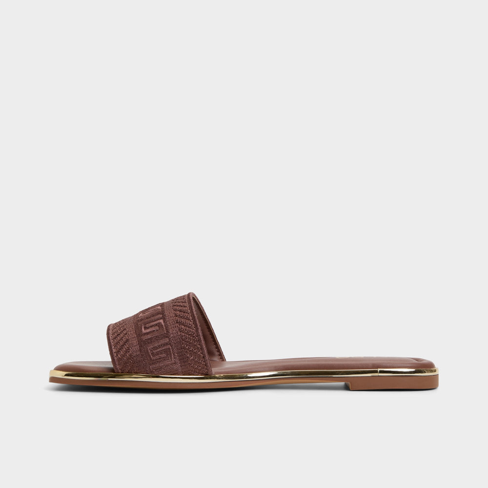 Aldo Oceania Medium Brown Women's Flats - Slide sandal Medium Brown