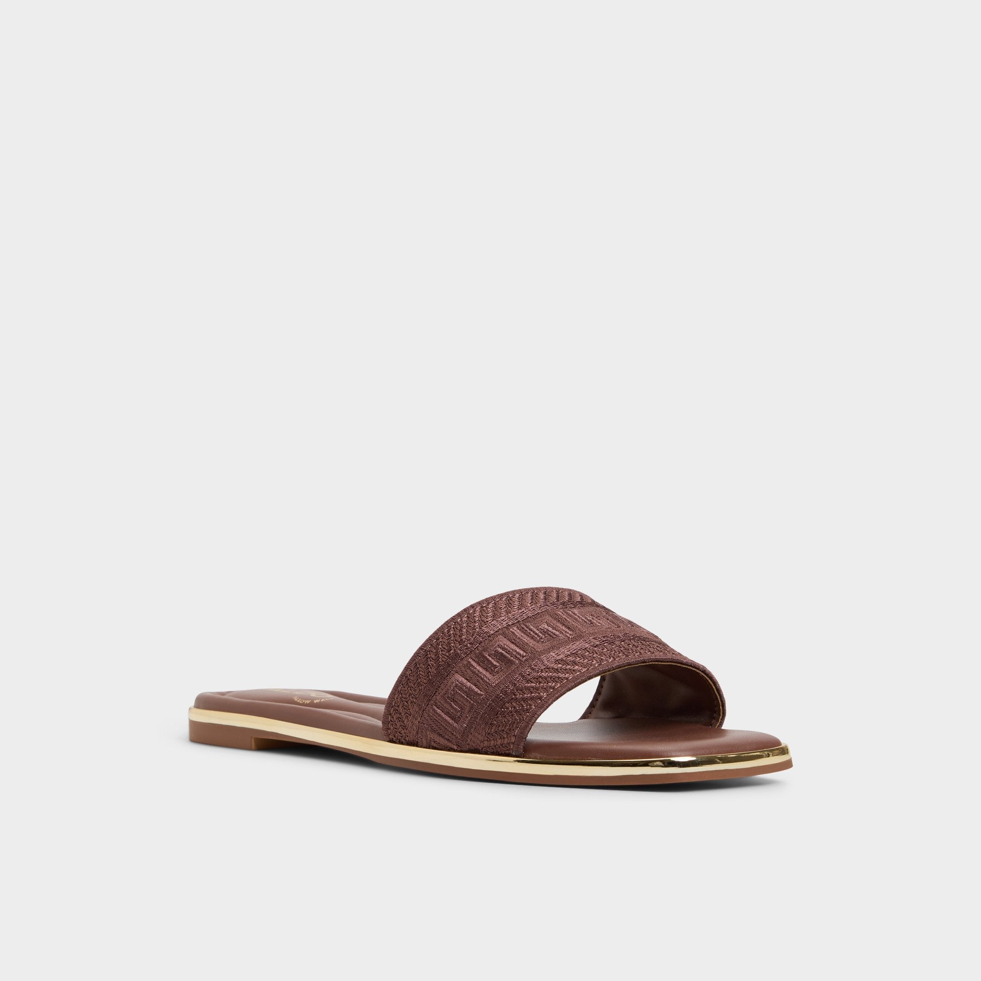 Aldo Oceania Medium Brown Women's Flats - Slide sandal Medium Brown