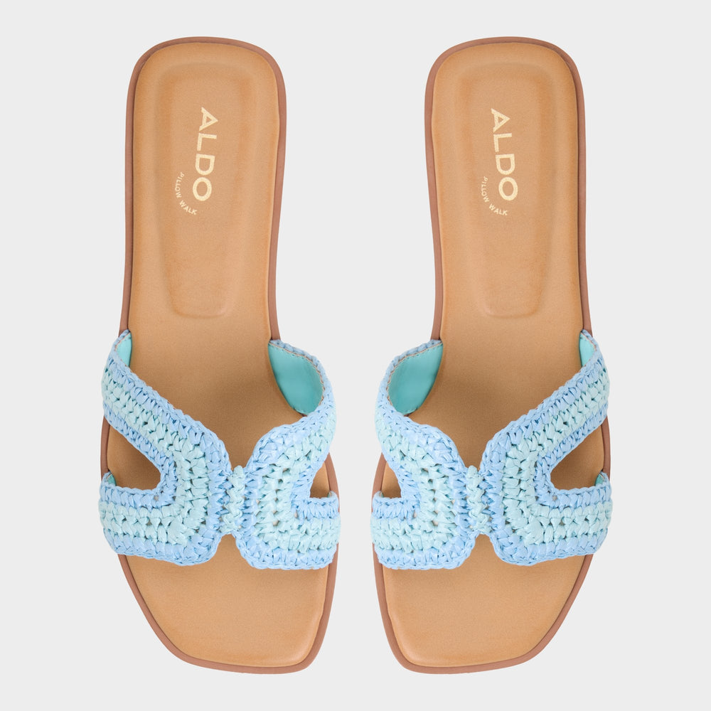 Aldo Itsandal Blue Combo Women's Flats - Slide sandal Blue Combo