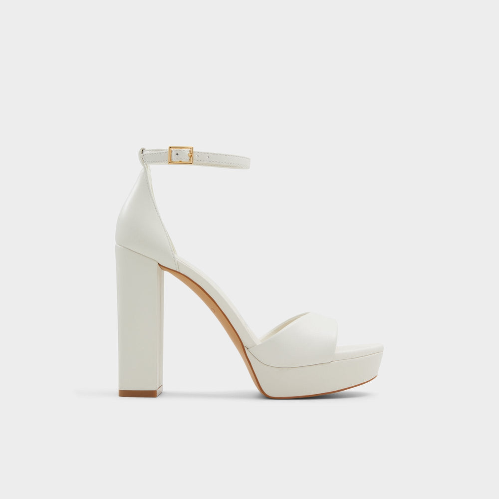 Aldo Enaegyn2.0 White/Bone Women's Platform Shoes - Strappy heeled sandal, Block heel White/bone