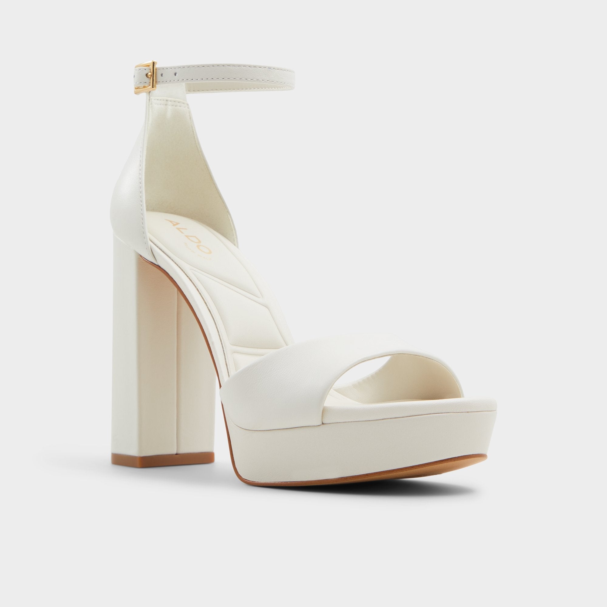 Aldo Enaegyn2.0 White/Bone Women's Platform Shoes - Strappy heeled sandal, Block heel White/bone