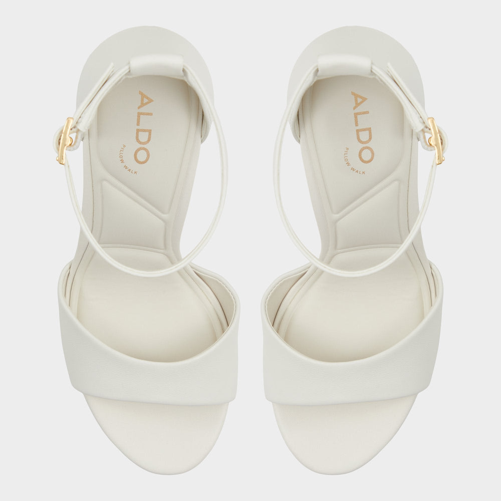 Aldo Enaegyn2.0 White/Bone Women's Platform Shoes - Strappy heeled sandal, Block heel White/bone