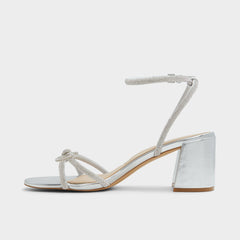 Aldo Bouclette Silver Women's Block heels - Strappy heeled sandal, Block heel Silver