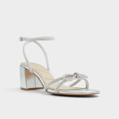 Aldo Bouclette Silver Women's Block heels - Strappy heeled sandal, Block heel Silver