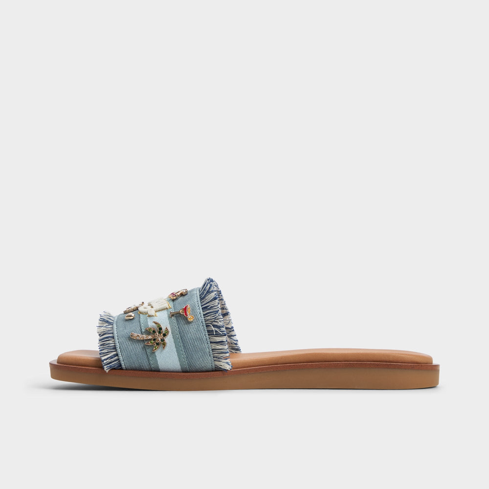 Aldo Beachside Denim Women's Flats - Slide sandal Denim