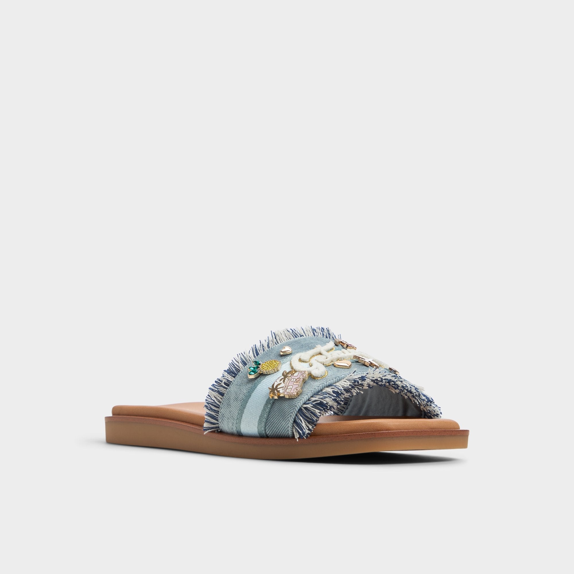 Aldo Beachside Denim Women's Flats - Slide sandal Denim