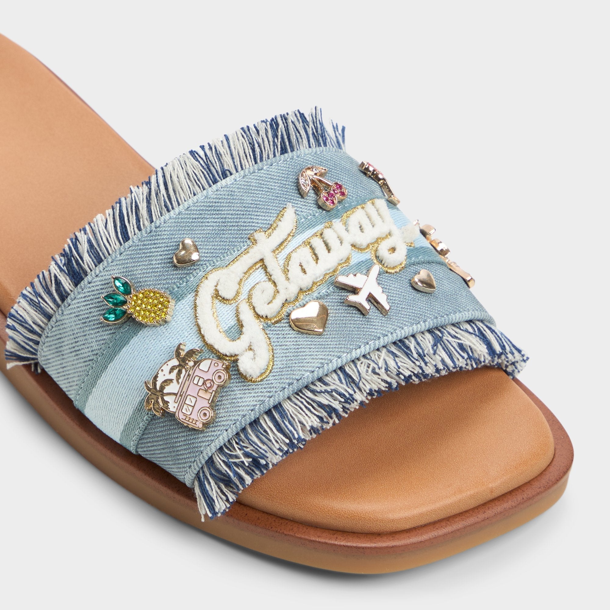 Aldo Beachside Denim Women's Flats - Slide sandal Denim