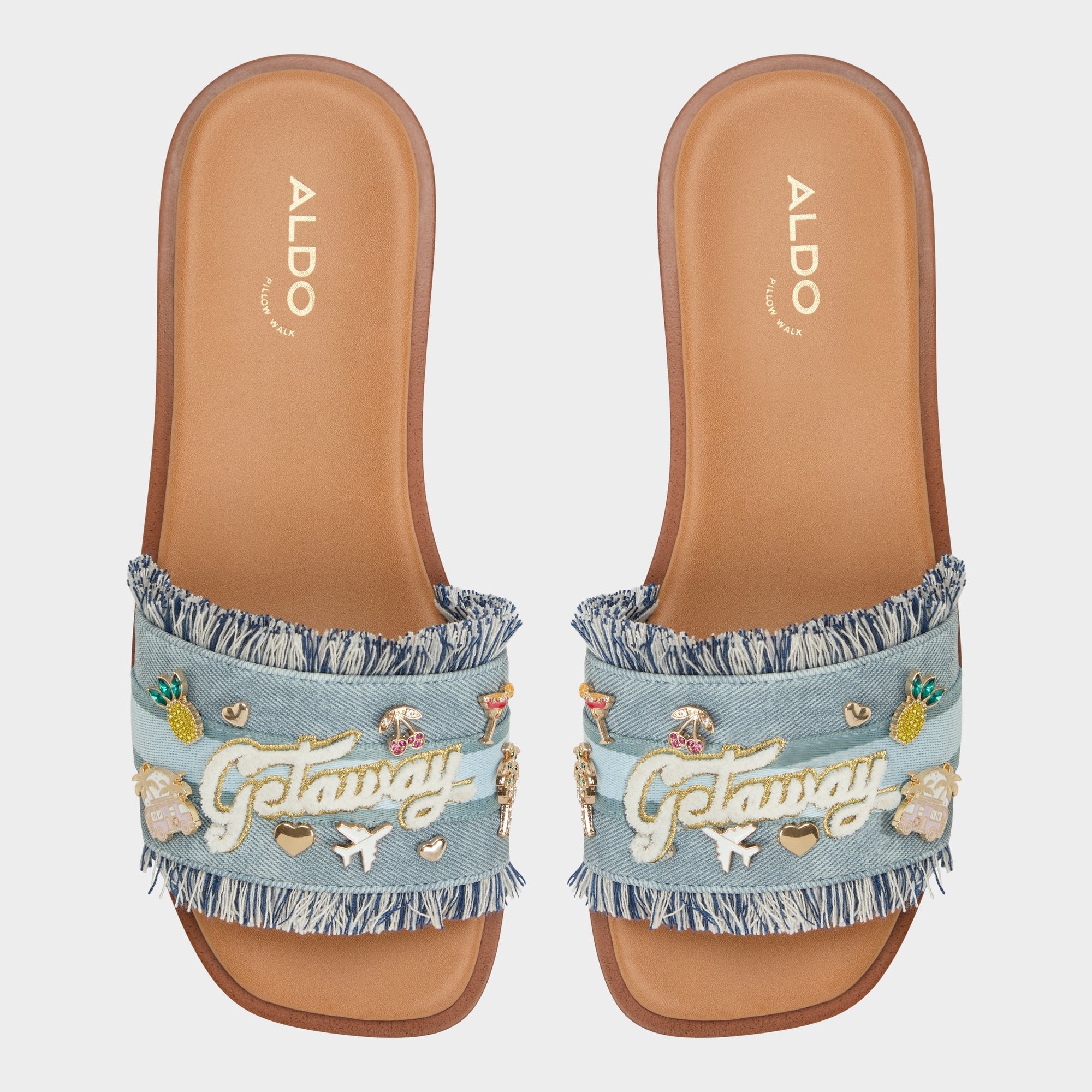 Aldo Beachside Denim Women's Flats - Slide sandal Denim