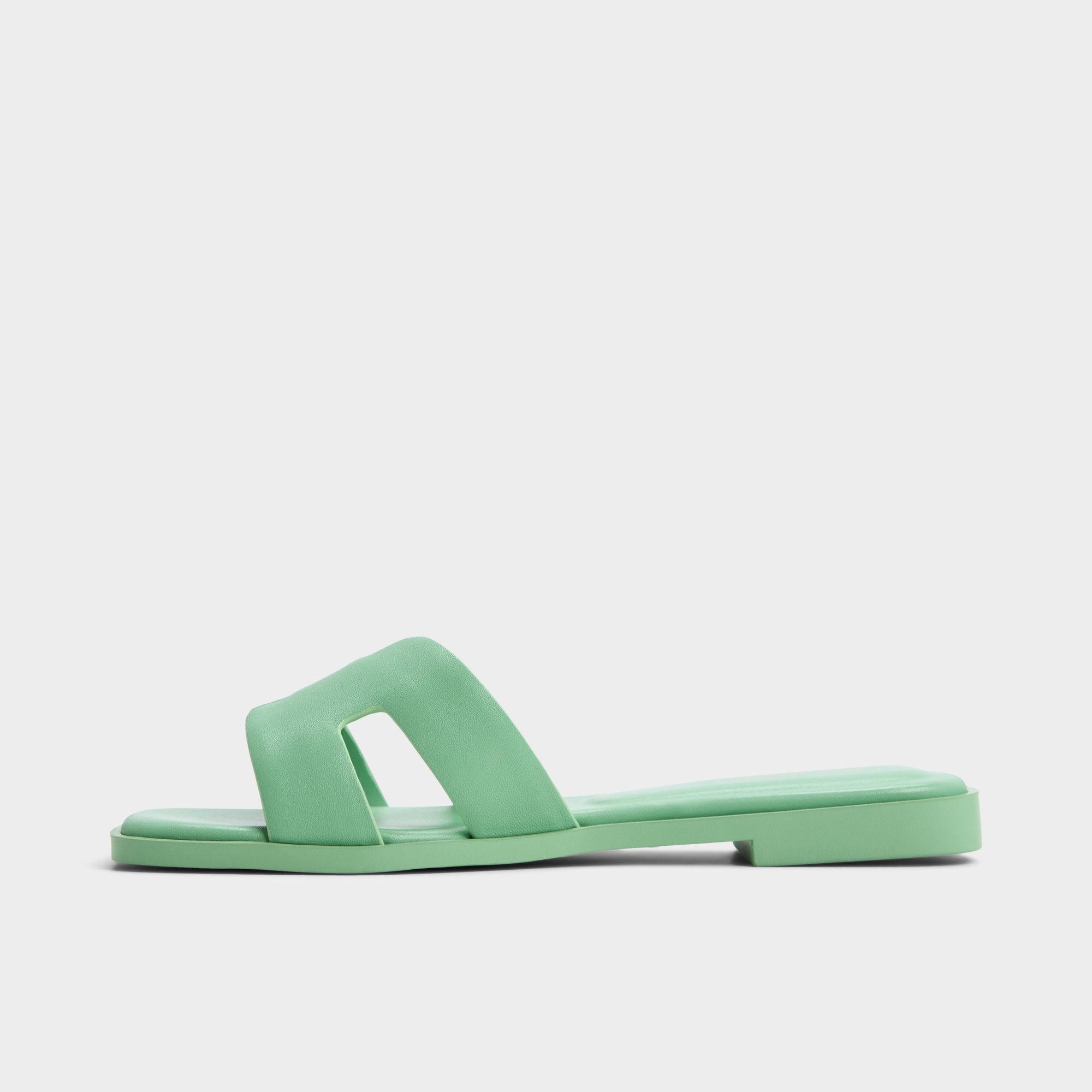 Aldo Itsandal Medium Green Women's Flats - Slide sandal Medium green