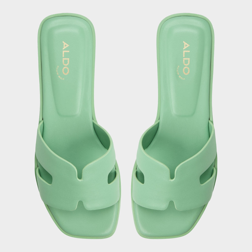 Aldo Itsandal Medium Green Women's Flats - Slide sandal Medium green