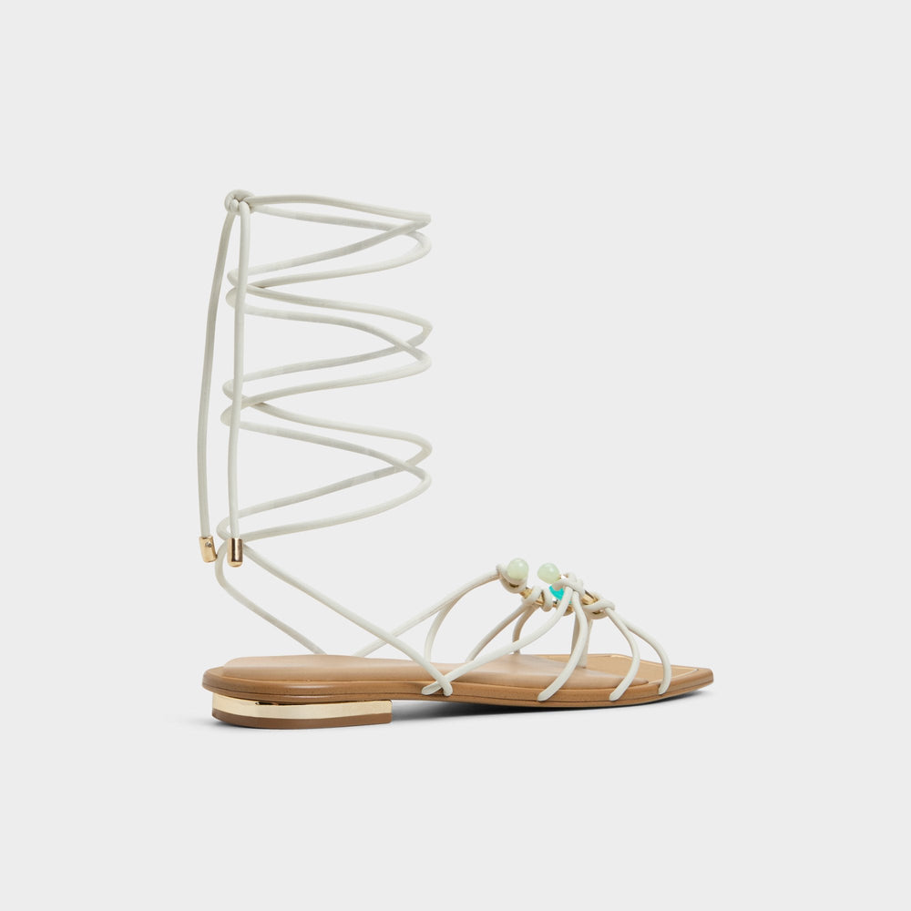 Aldo Nirena White/Bone Women's Flats - Strappy flat sandal White/bone