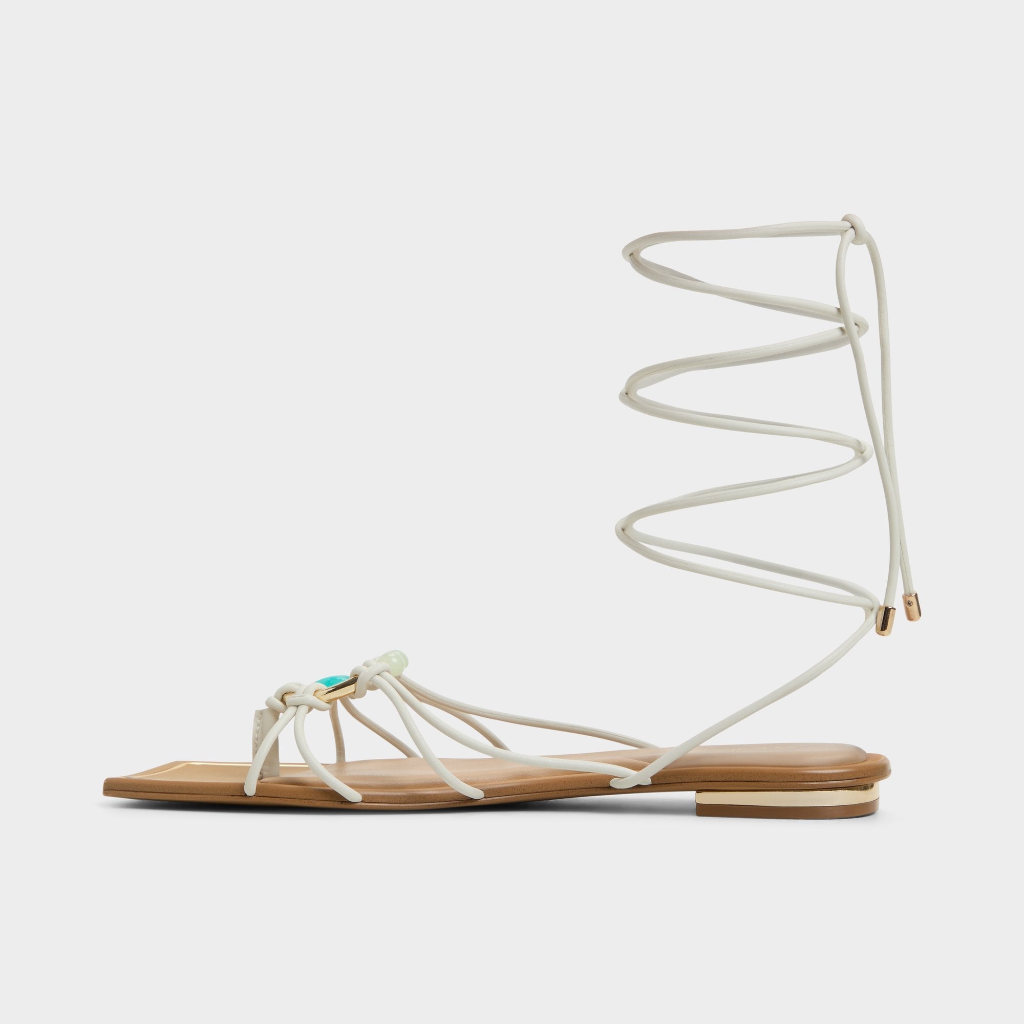 Aldo Nirena White/Bone Women's Flats - Strappy flat sandal White/bone