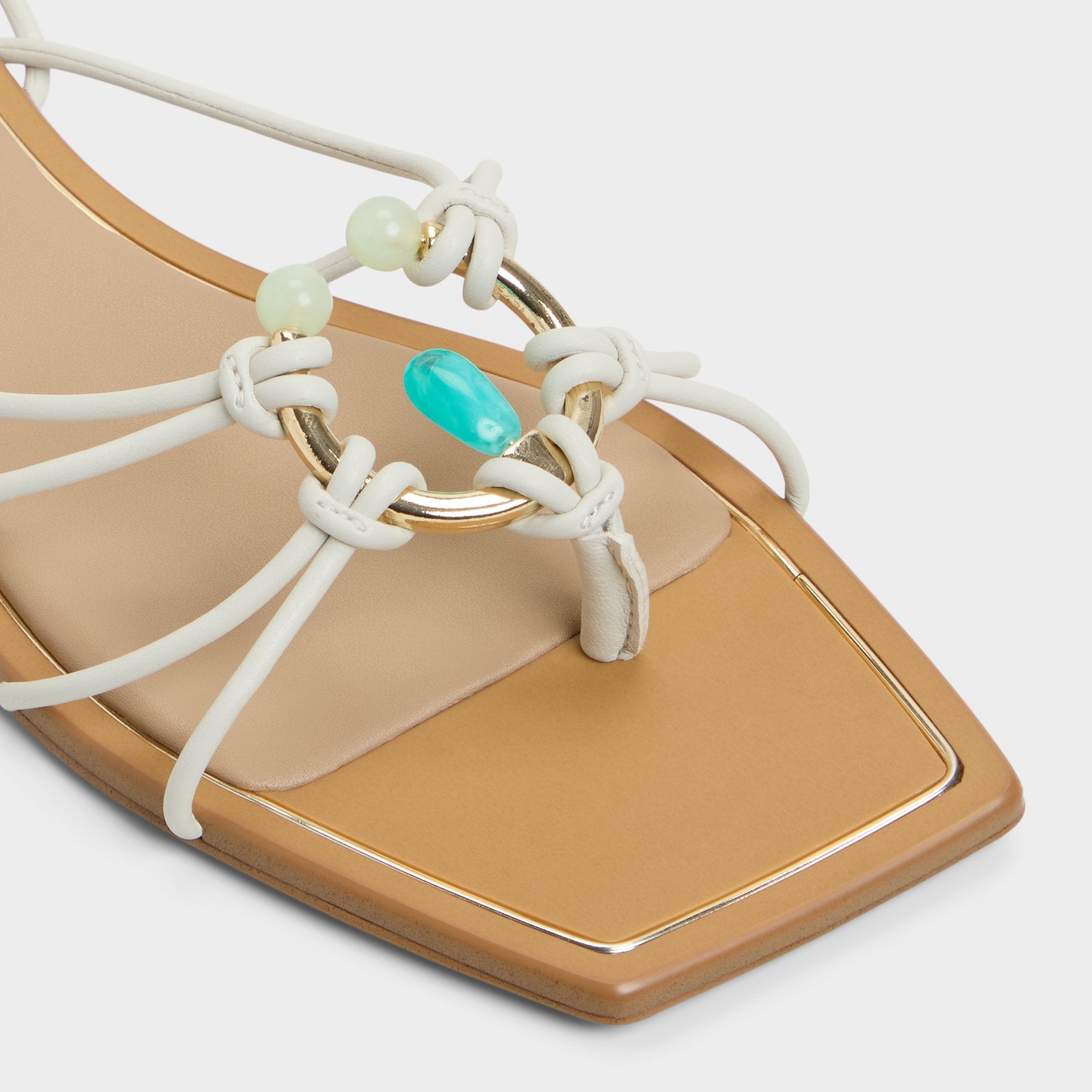 Aldo Nirena White/Bone Women's Flats - Strappy flat sandal White/bone