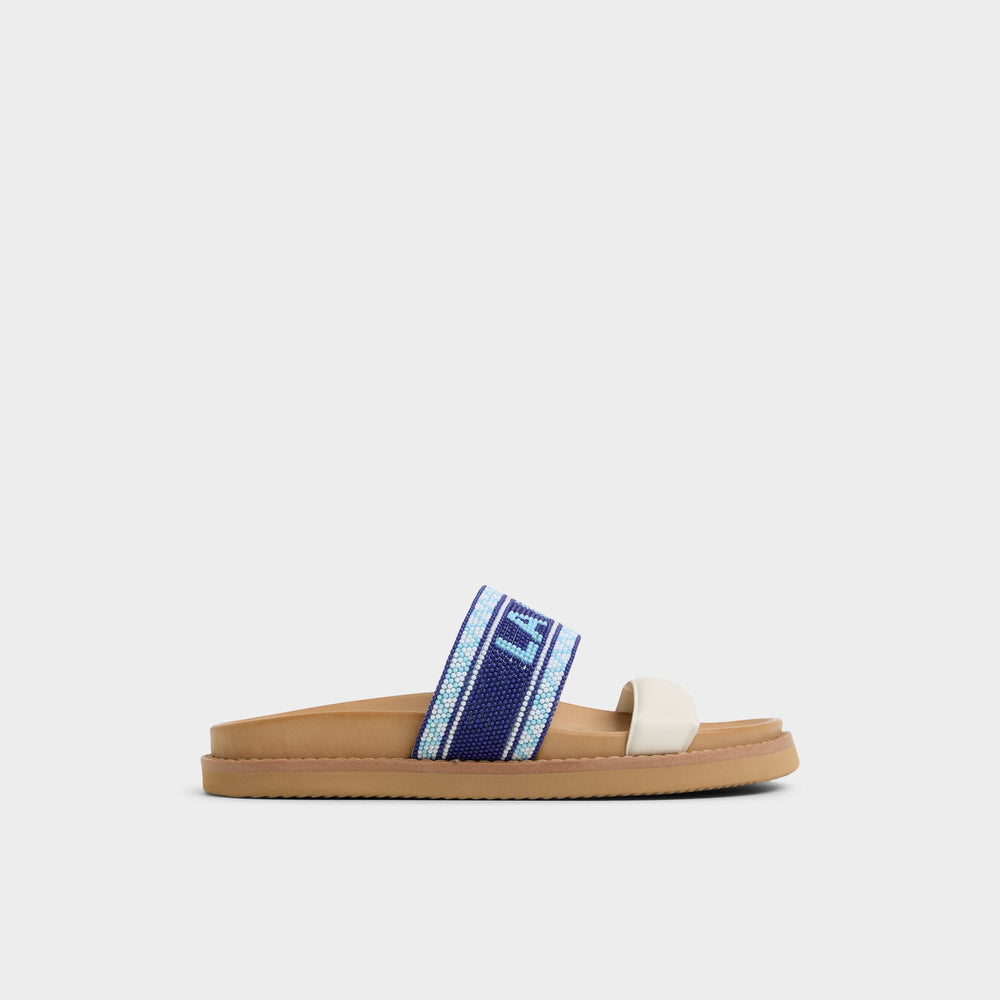 Aldo Beachvacay White/Blue Women's Footbed sandals - Slide sandal, Footbed sandal White/Blue