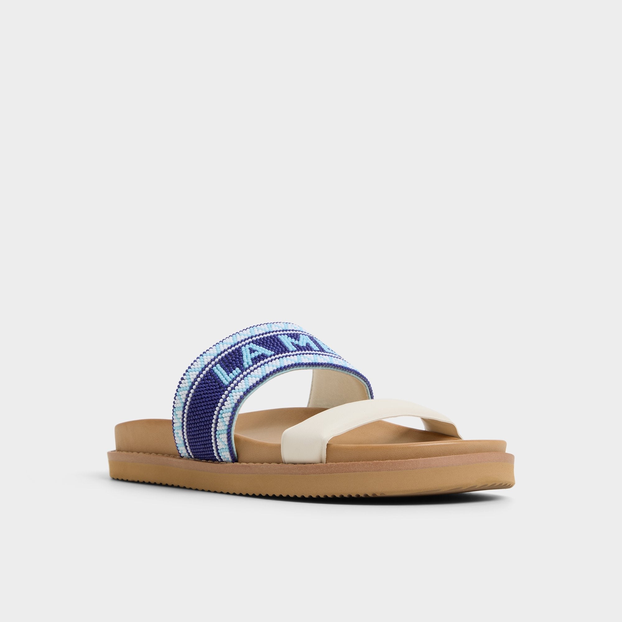 Aldo Beachvacay White/Blue Women's Footbed sandals - Slide sandal, Footbed sandal White/Blue