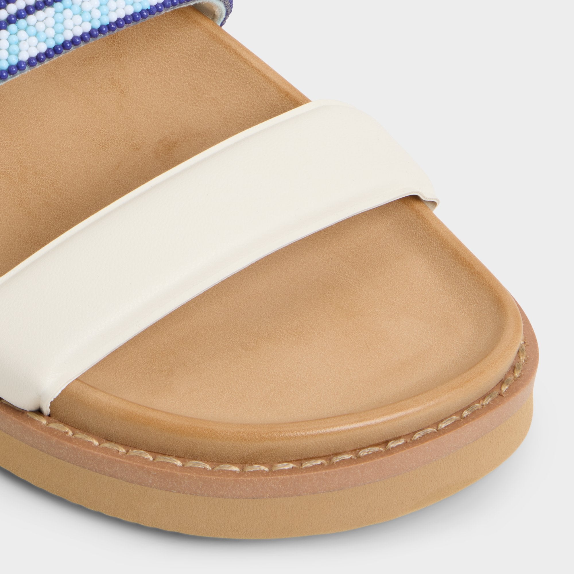 Aldo Beachvacay White/Blue Women's Footbed sandals - Slide sandal, Footbed sandal White/Blue