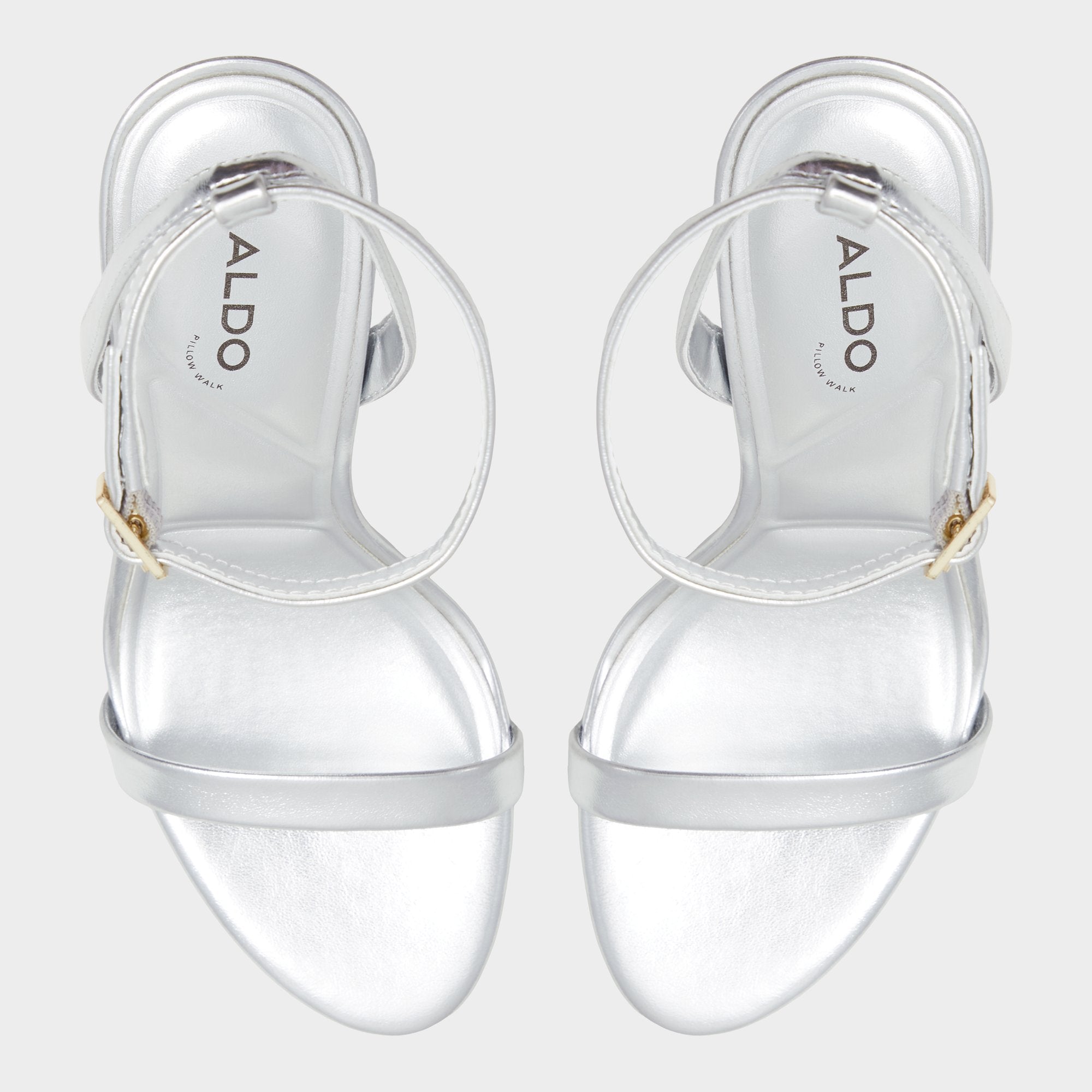 Aldo Maristou Silver Women's Strappy sandals - Strappy heeled sandal Silver