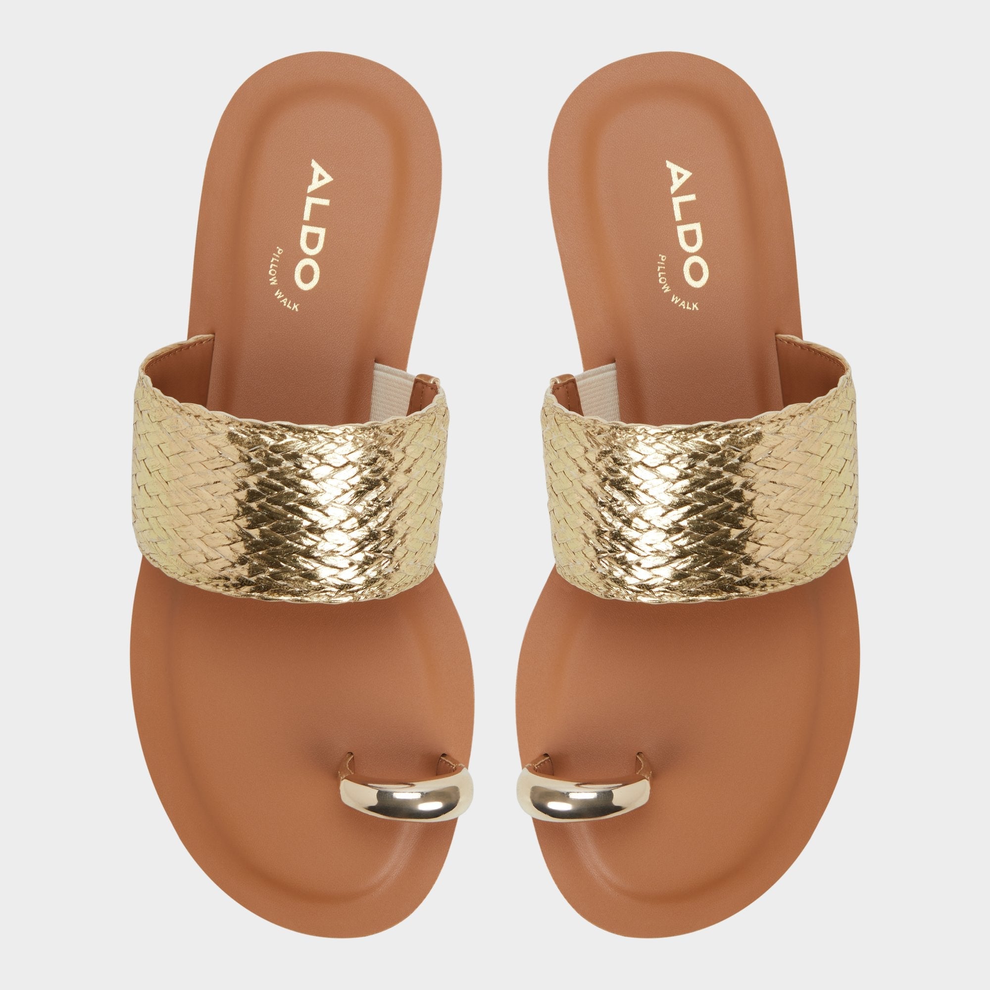Aldo Beachwalk Gold Women's Iridescent metallics - Slide sandal Gold