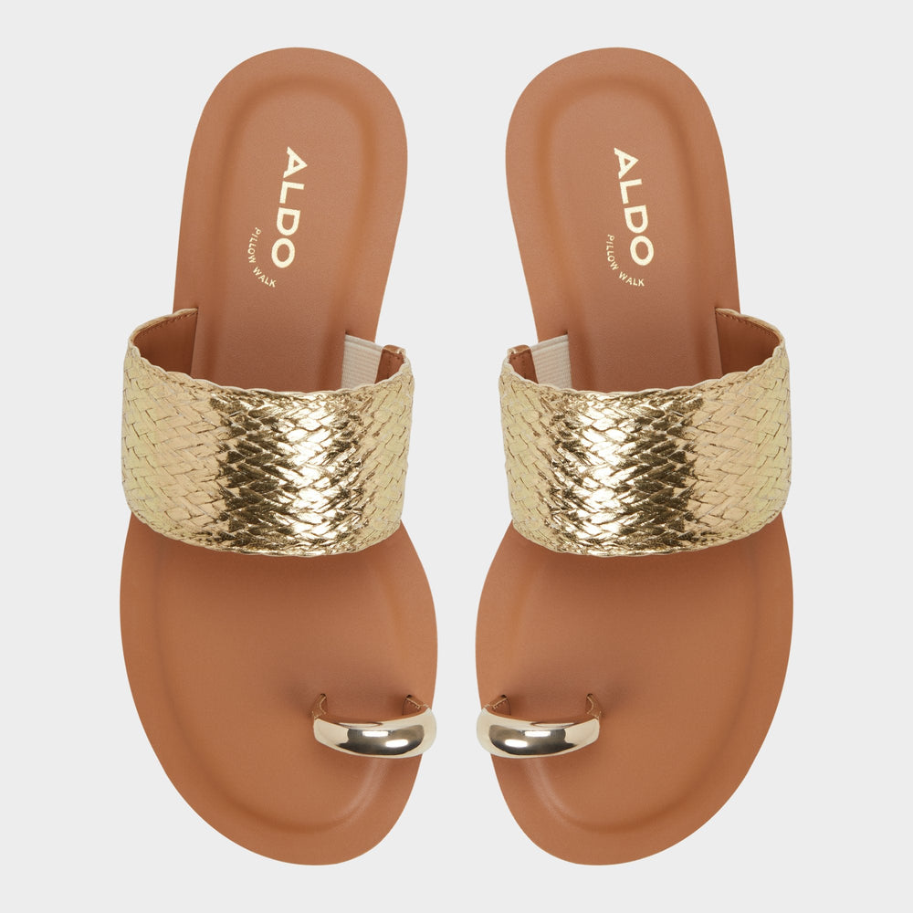 Aldo Beachwalk Gold Women's Iridescent metallics - Slide sandal Gold