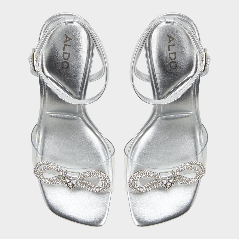 Aldo Ozley Silver Women's Strappy Heels - Strappy heeled sandal Silver
