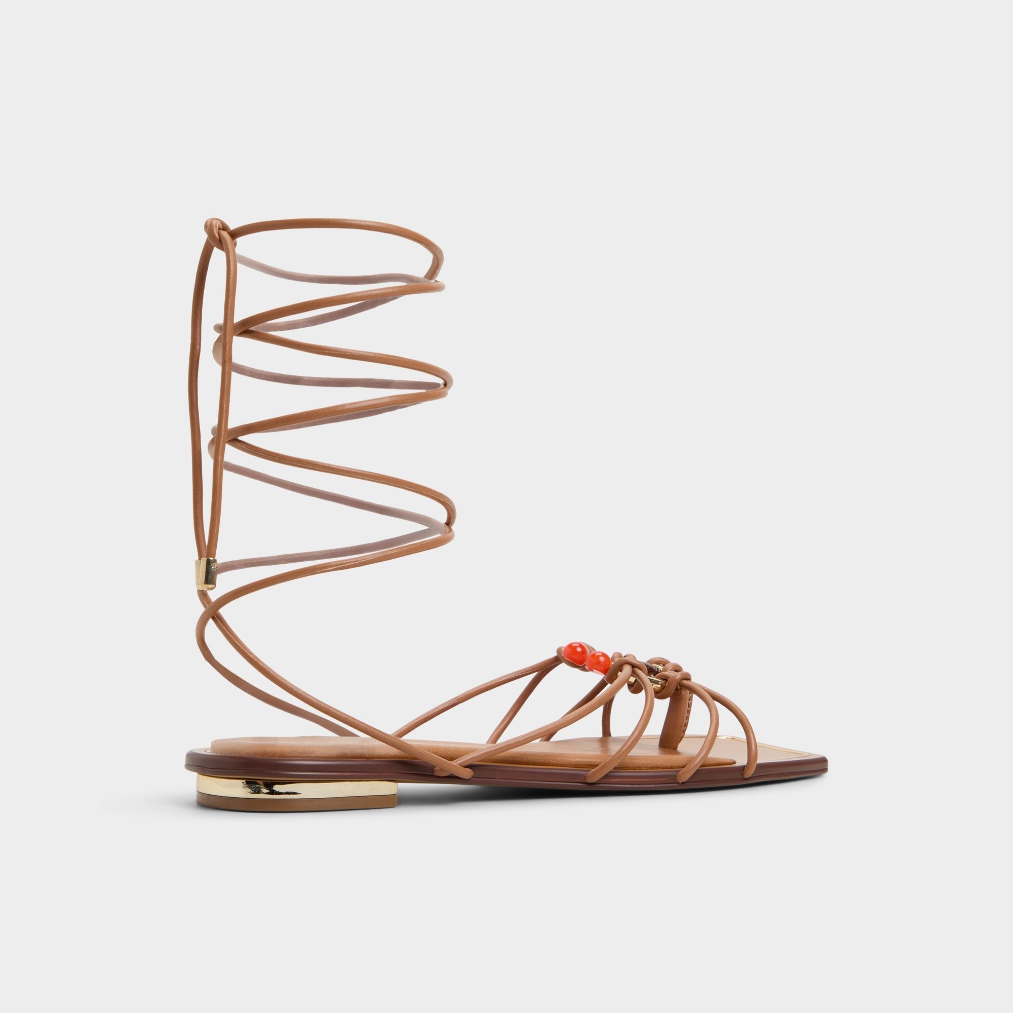 Aldo Nirena Medium Brown Women's Flats - Strappy flat sandal Medium Brown