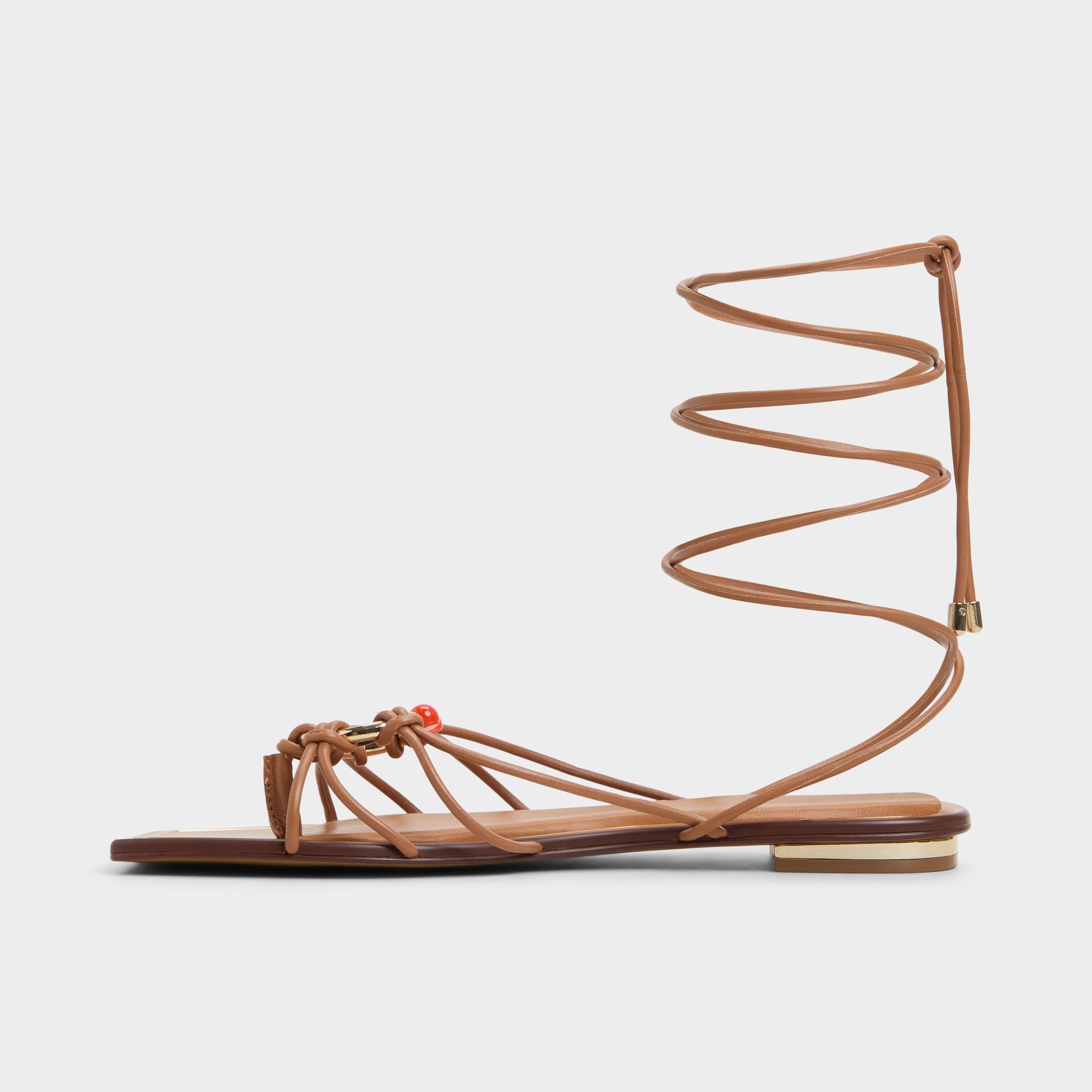 Aldo Nirena Medium Brown Women's Flats - Strappy flat sandal Medium Brown