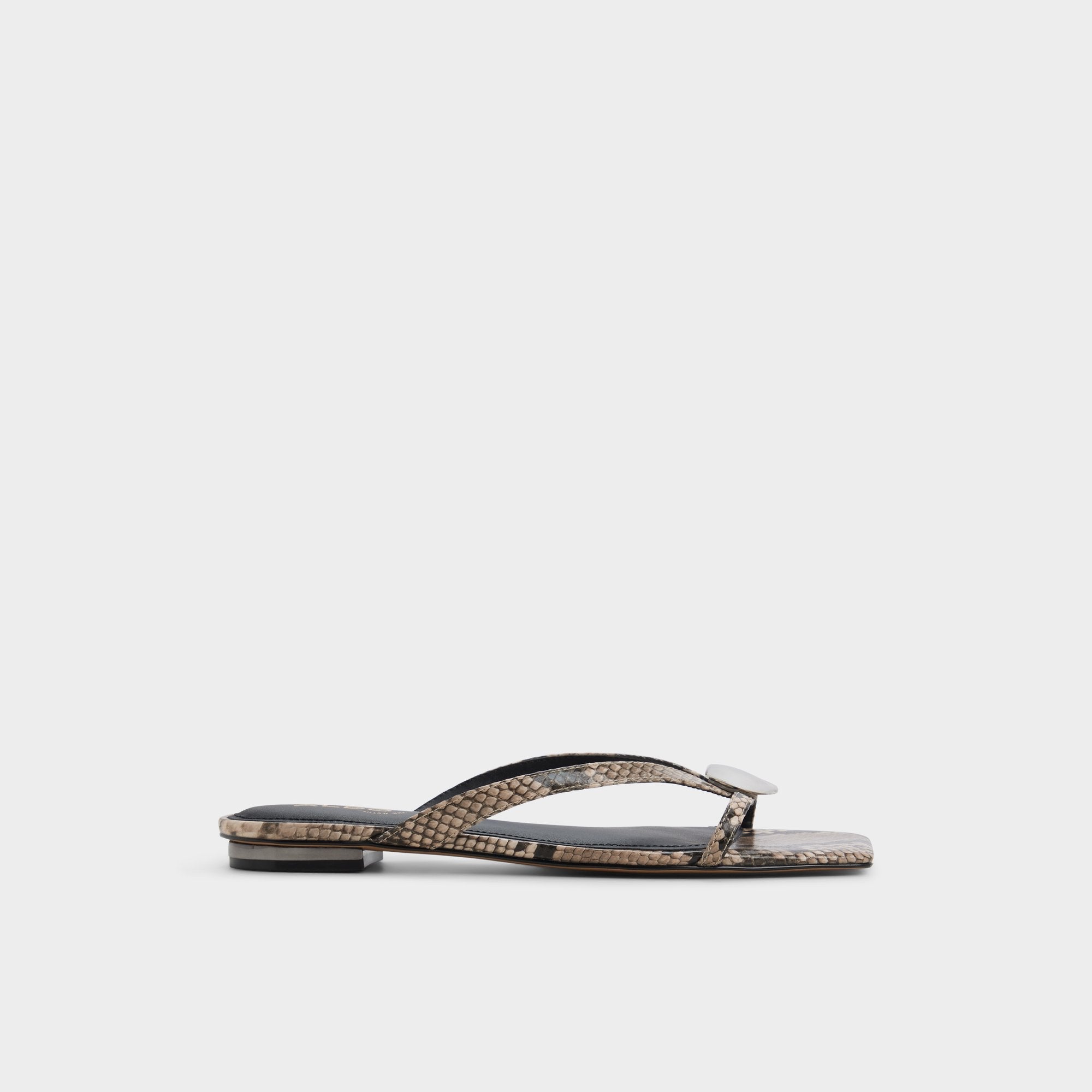 Aldo Iliria White/Black Women's Flats - Slide sandal White/black