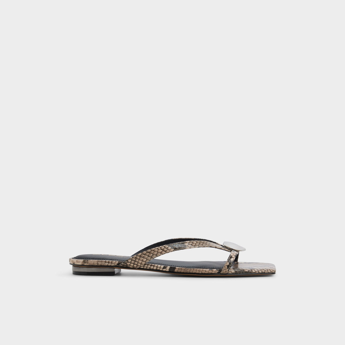 Aldo Iliria White/Black Women's Flats - Slide sandal White/black