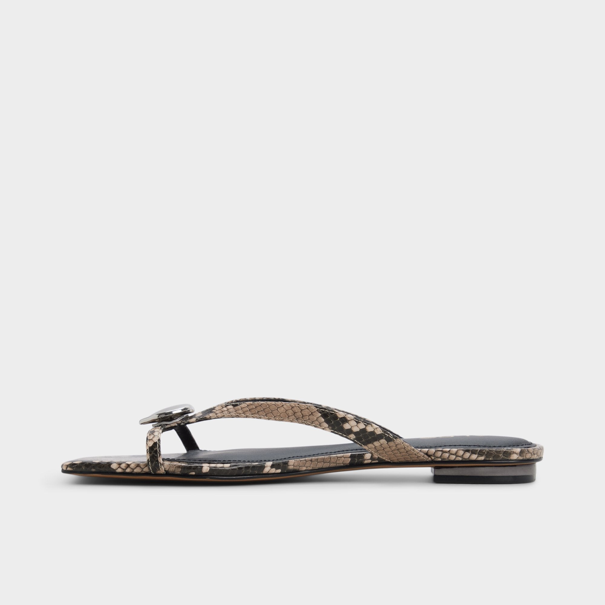 Aldo Iliria White/Black Women's Flats - Slide sandal White/black