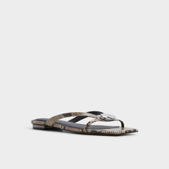Aldo Iliria White/Black Women's Flats - Slide sandal White/black