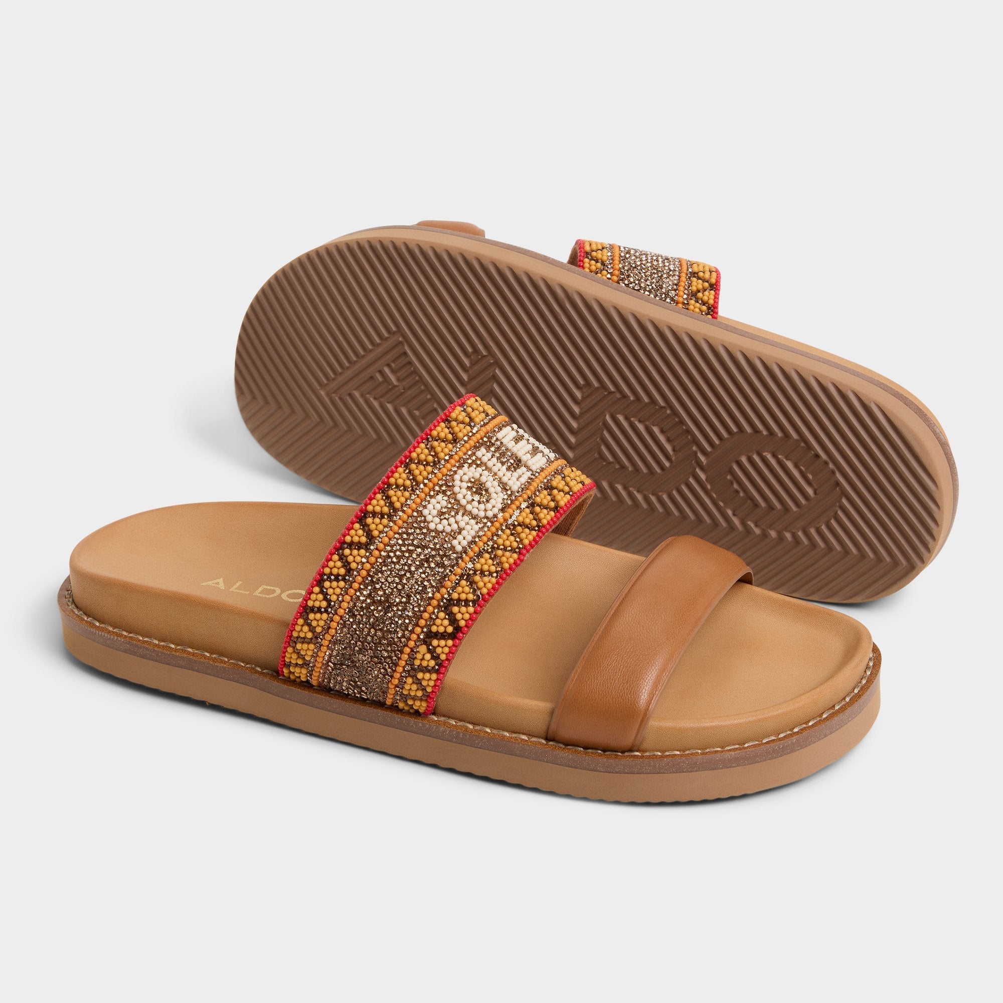 Aldo Beachvacay Brown Multi Women's Footbed sandals -  Brown multi