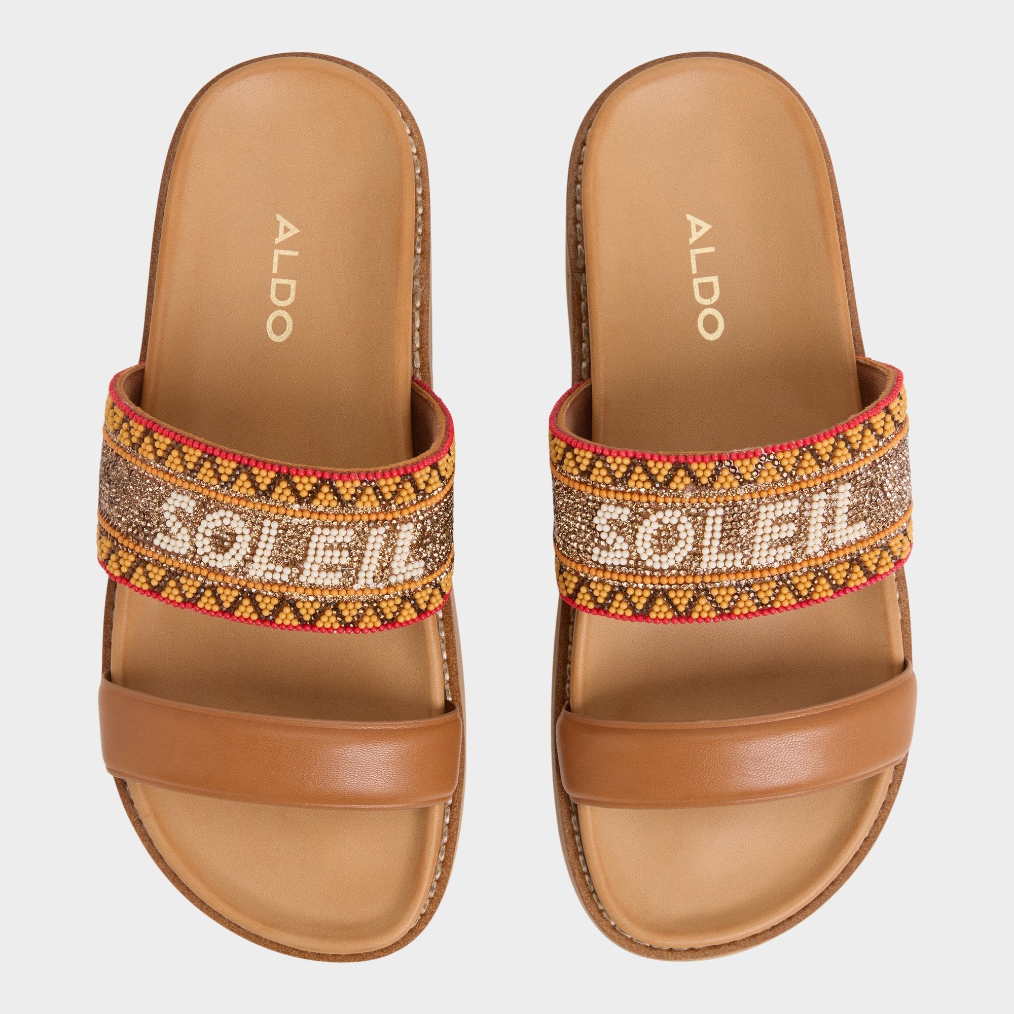 Aldo Beachvacay Brown Multi Women's Footbed sandals -  Brown multi
